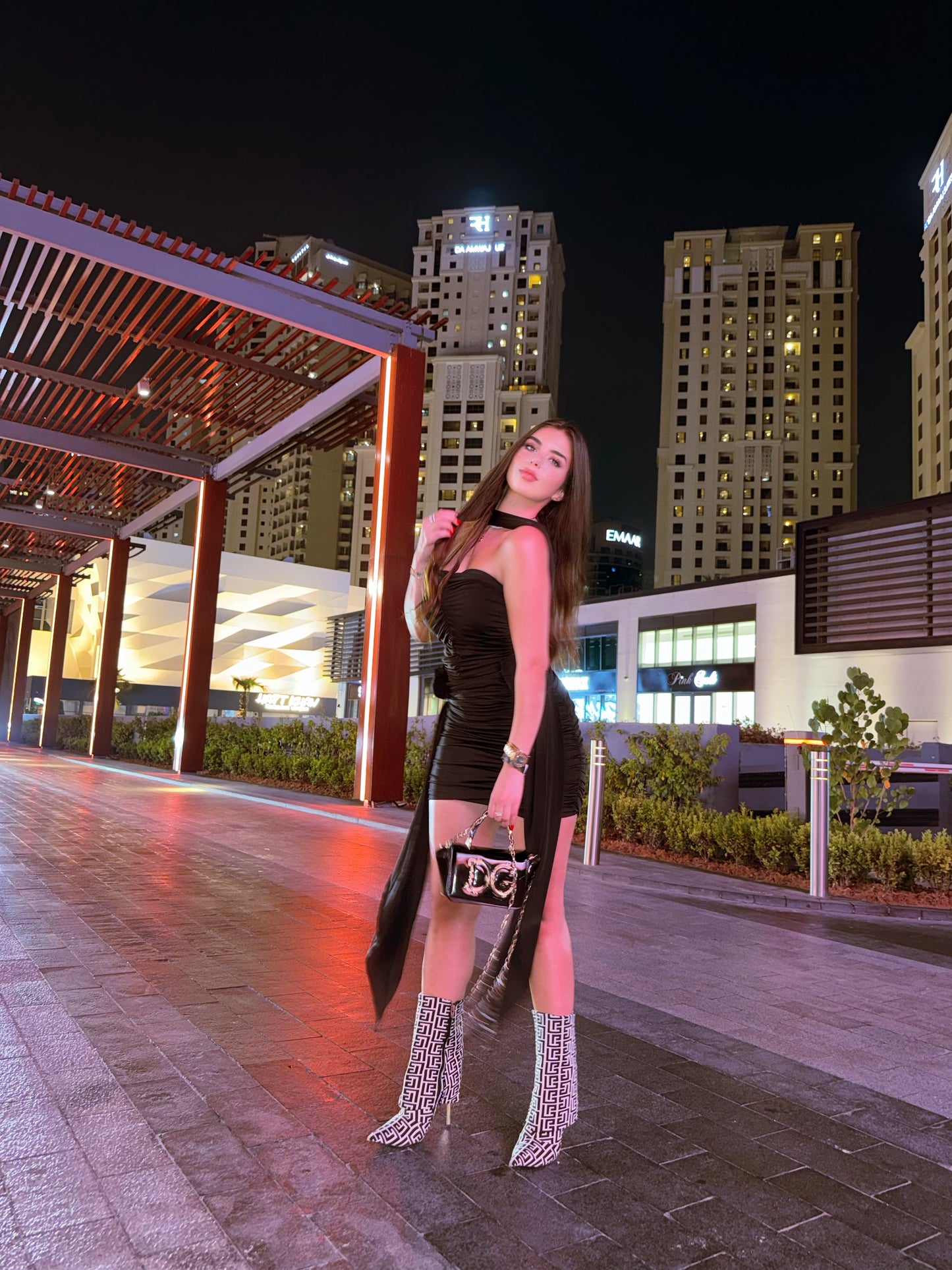 black Rose Detail Dress