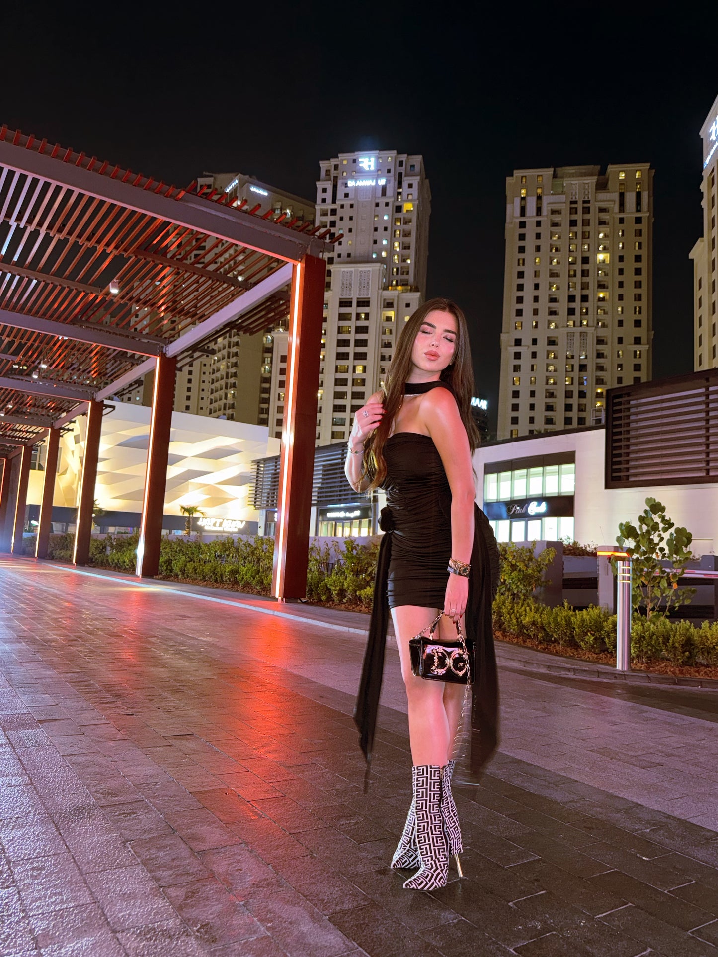 black Rose Detail Dress