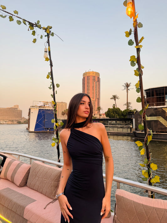 navy  Marcia Long Dress