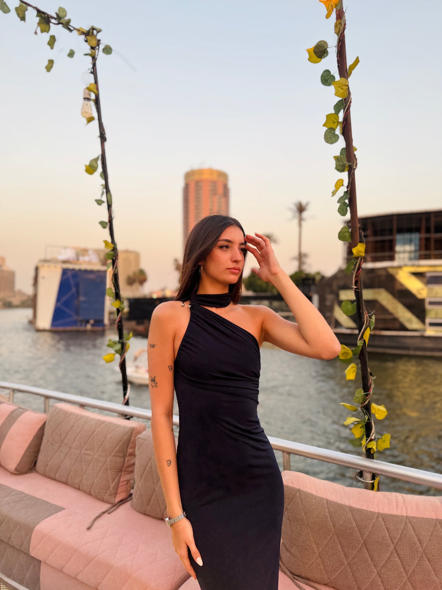 navy  Marcia Long Dress