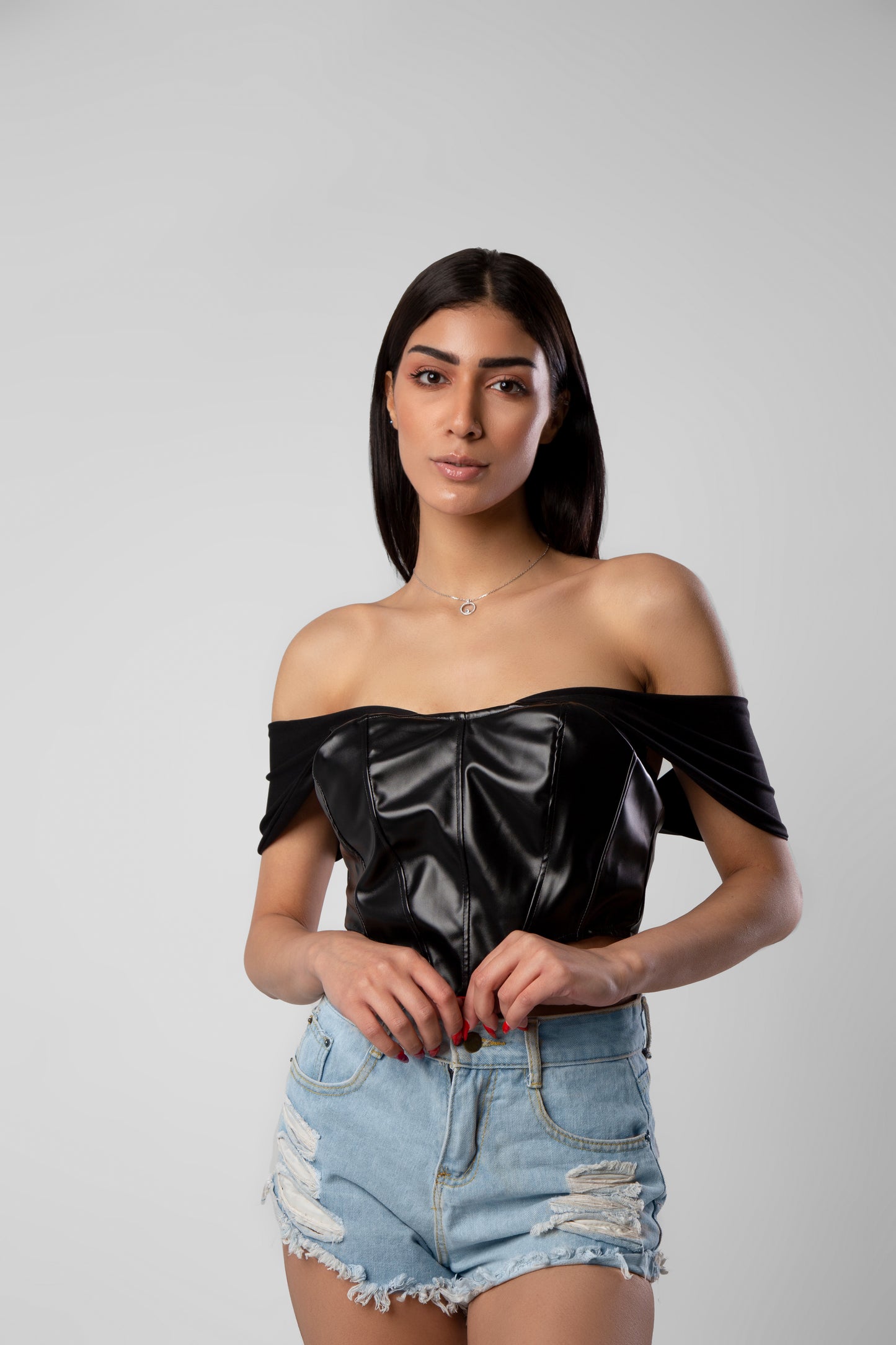 leather crop top