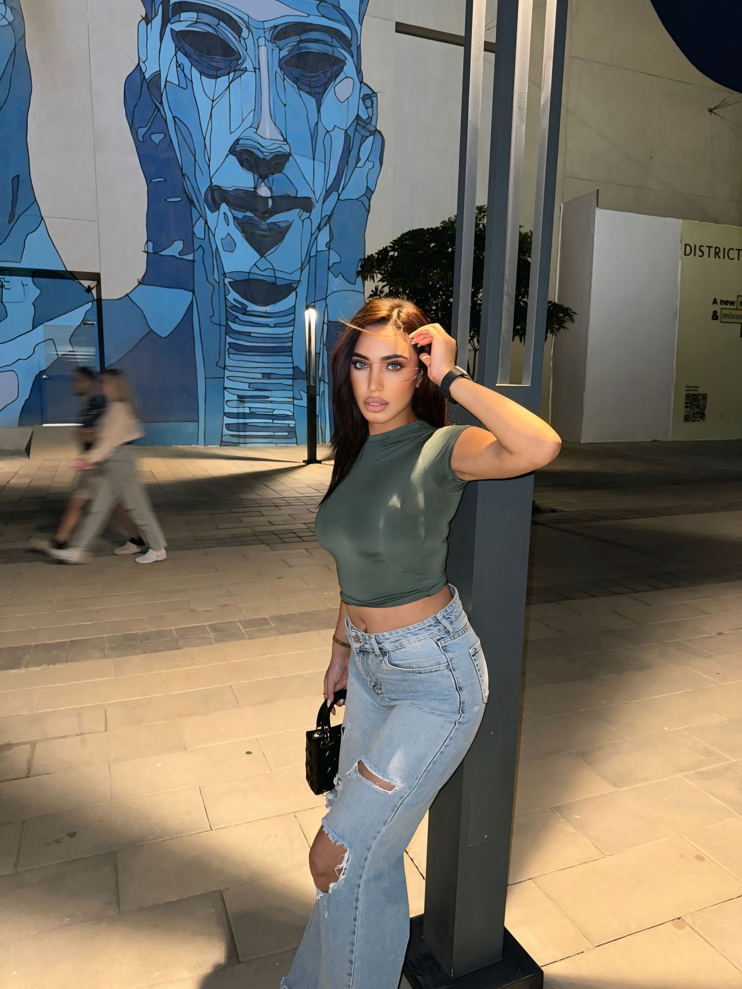 olive - Short sleeve basic top