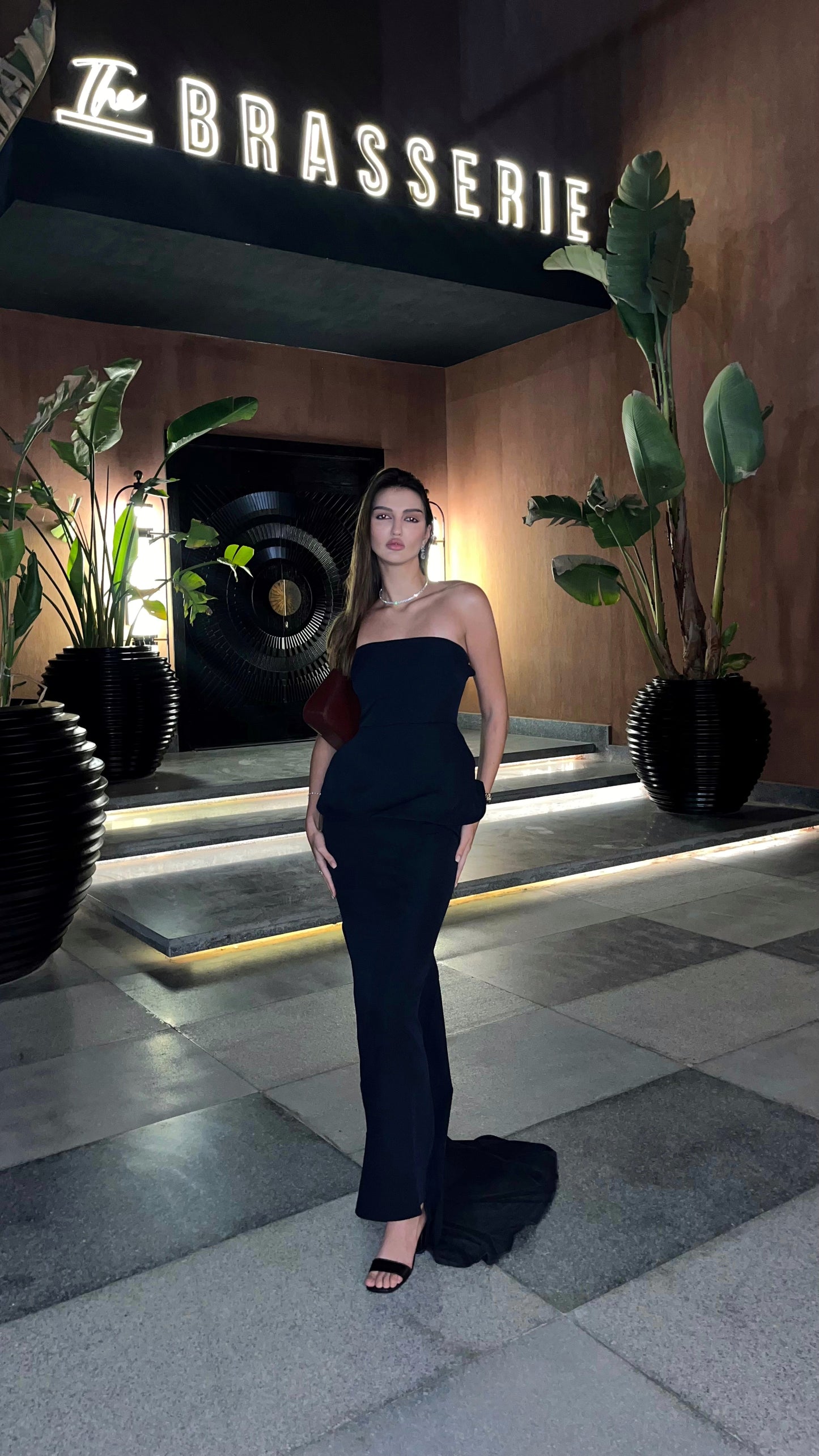 Navy Blue Benedita Long Scarf Dress