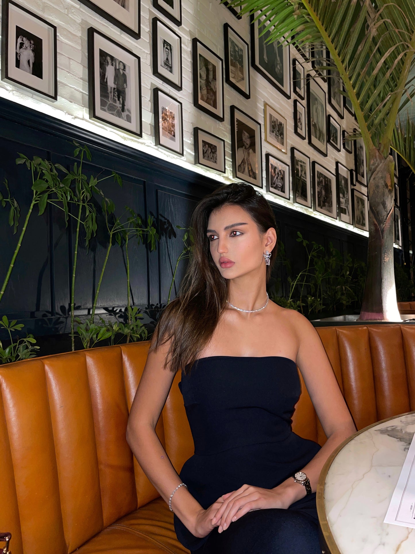 Navy Blue Benedita Long Scarf Dress