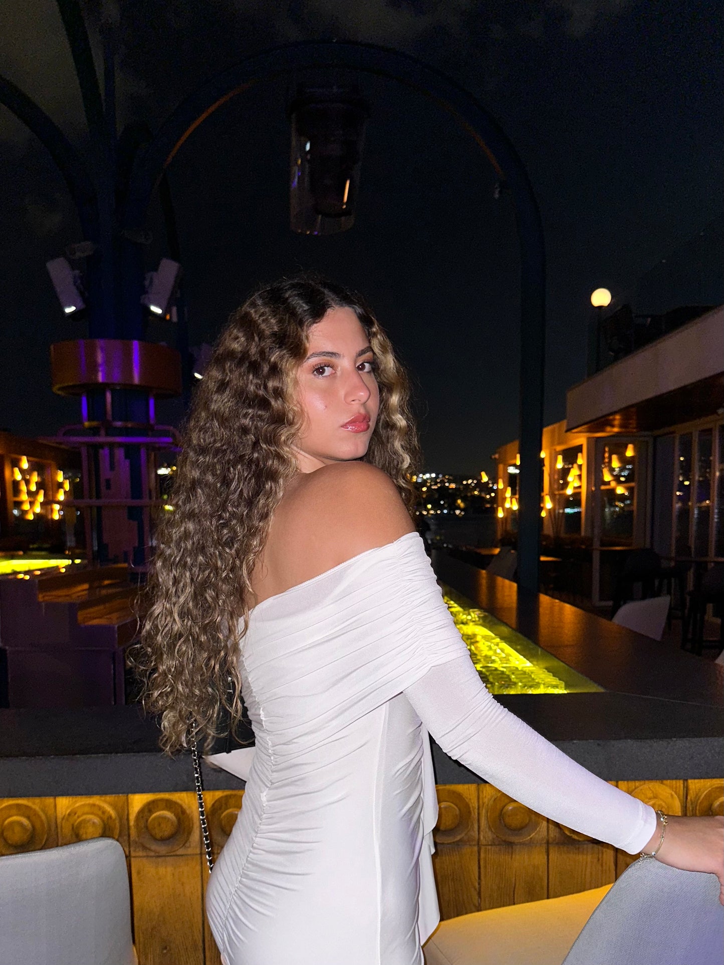 White Ruffle Detail Mini Dress
