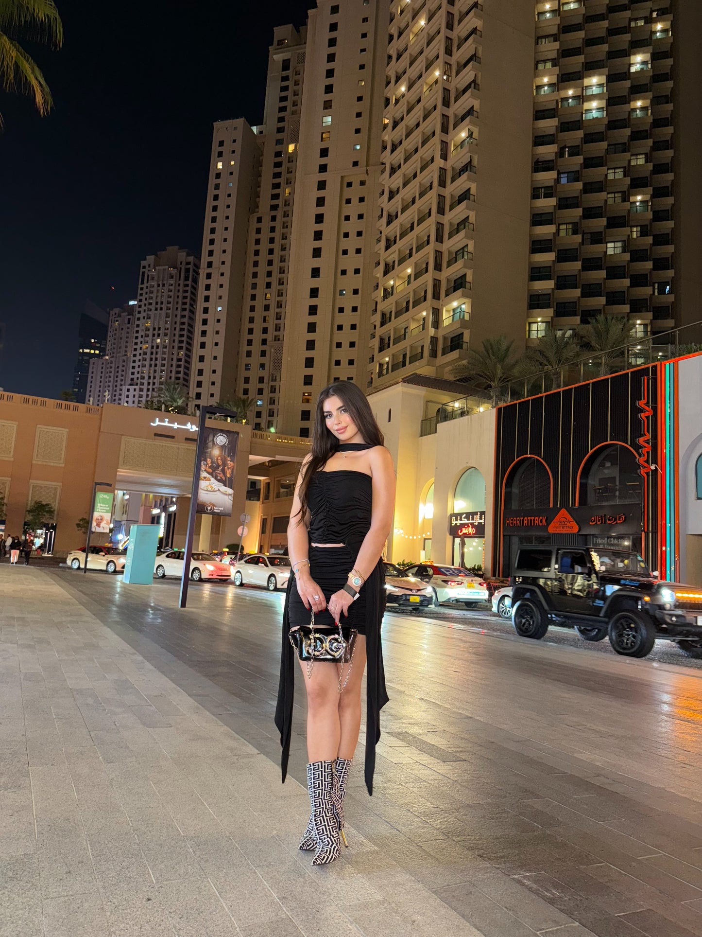 black Rose Detail Dress