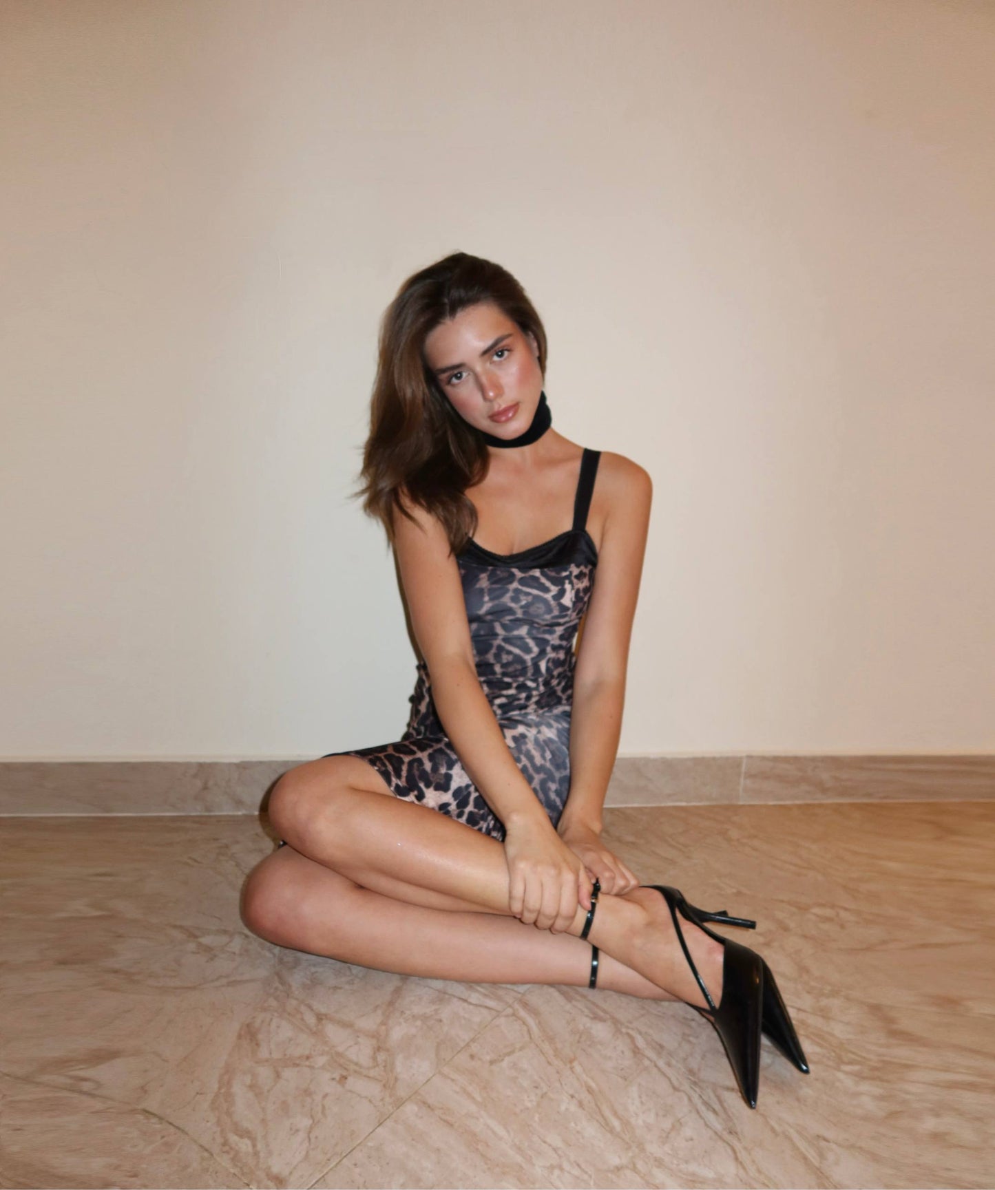 LEOPARD  DIJITAL SCUBA  FABRIC DRESS