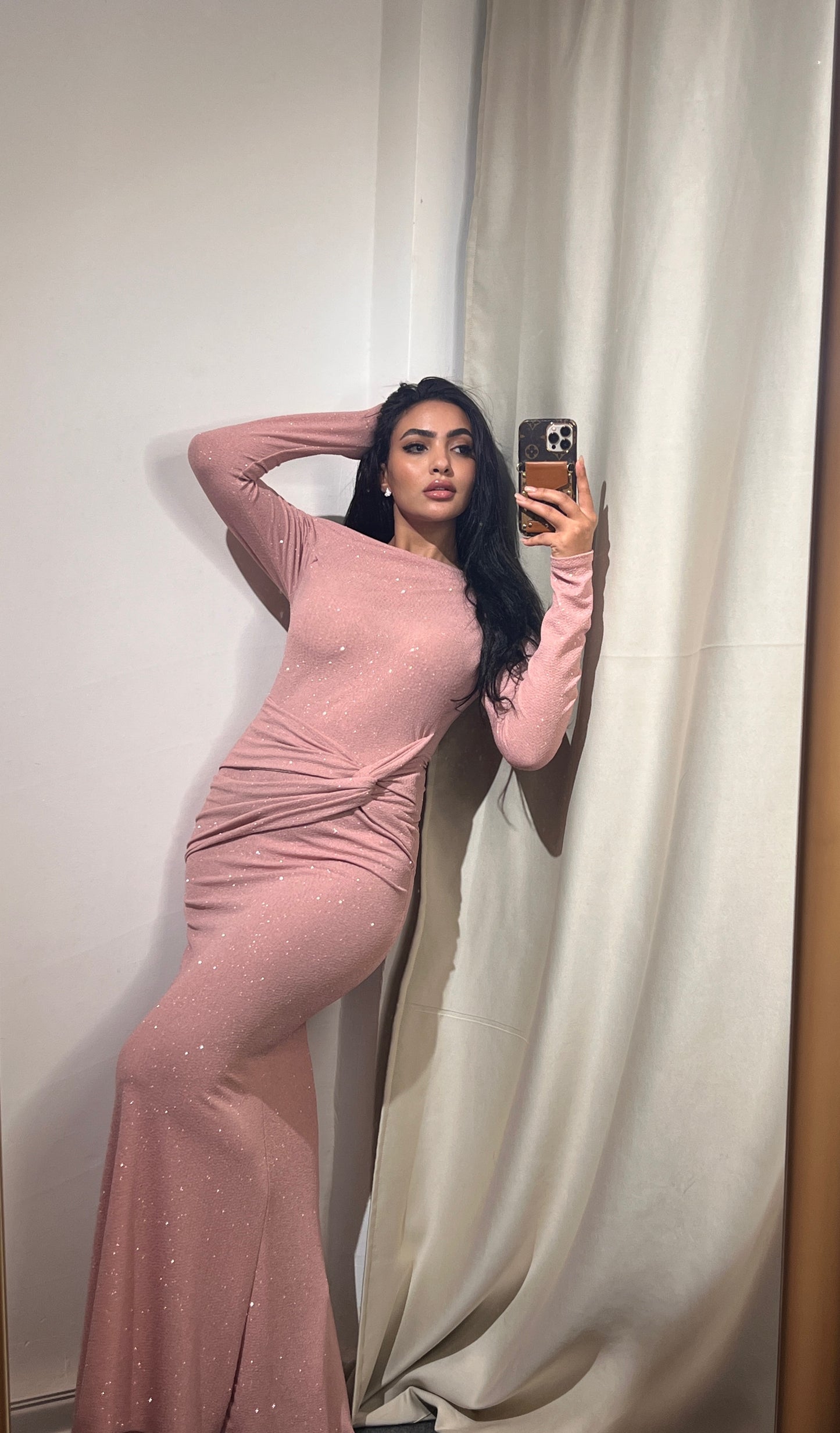 Pink off shoulder  dress