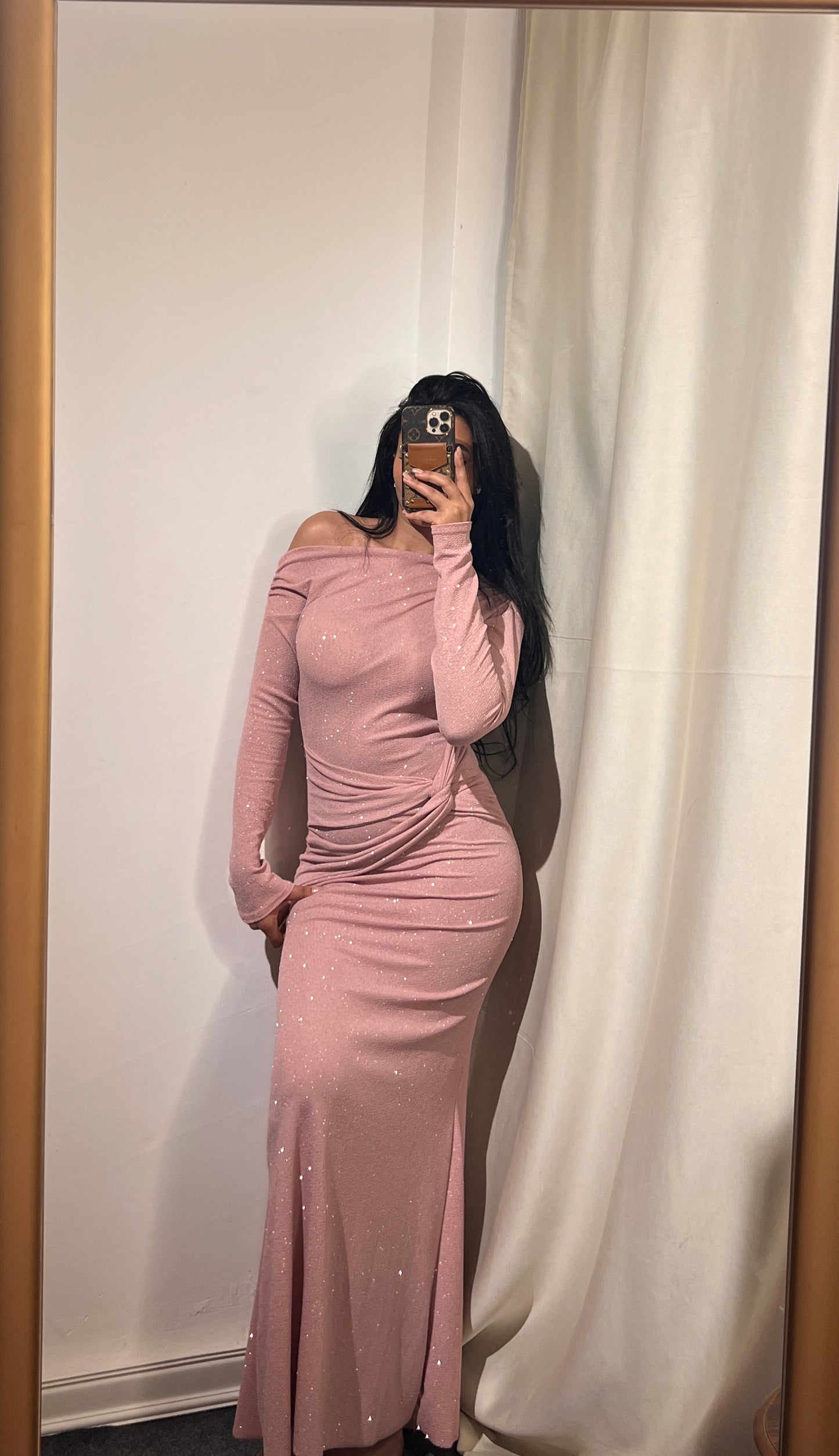 Pink off shoulder  dress