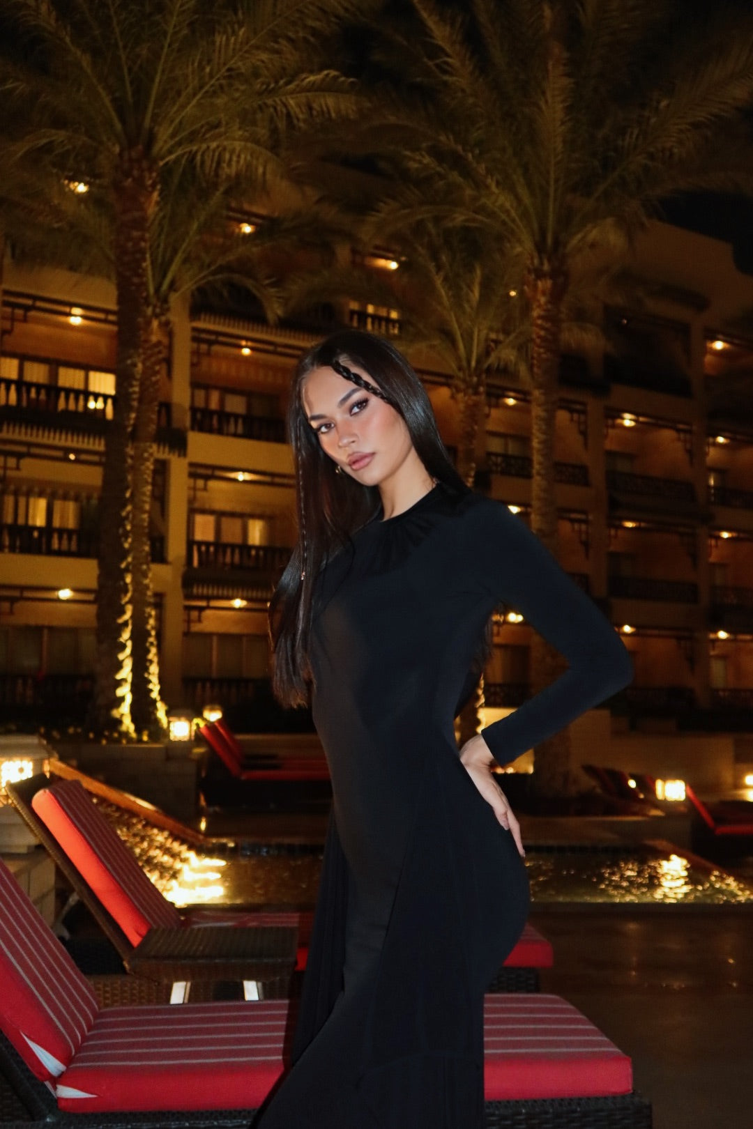 Long Dress With Black Double Slits