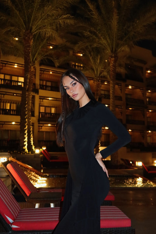 Long Dress With Black Double Slits