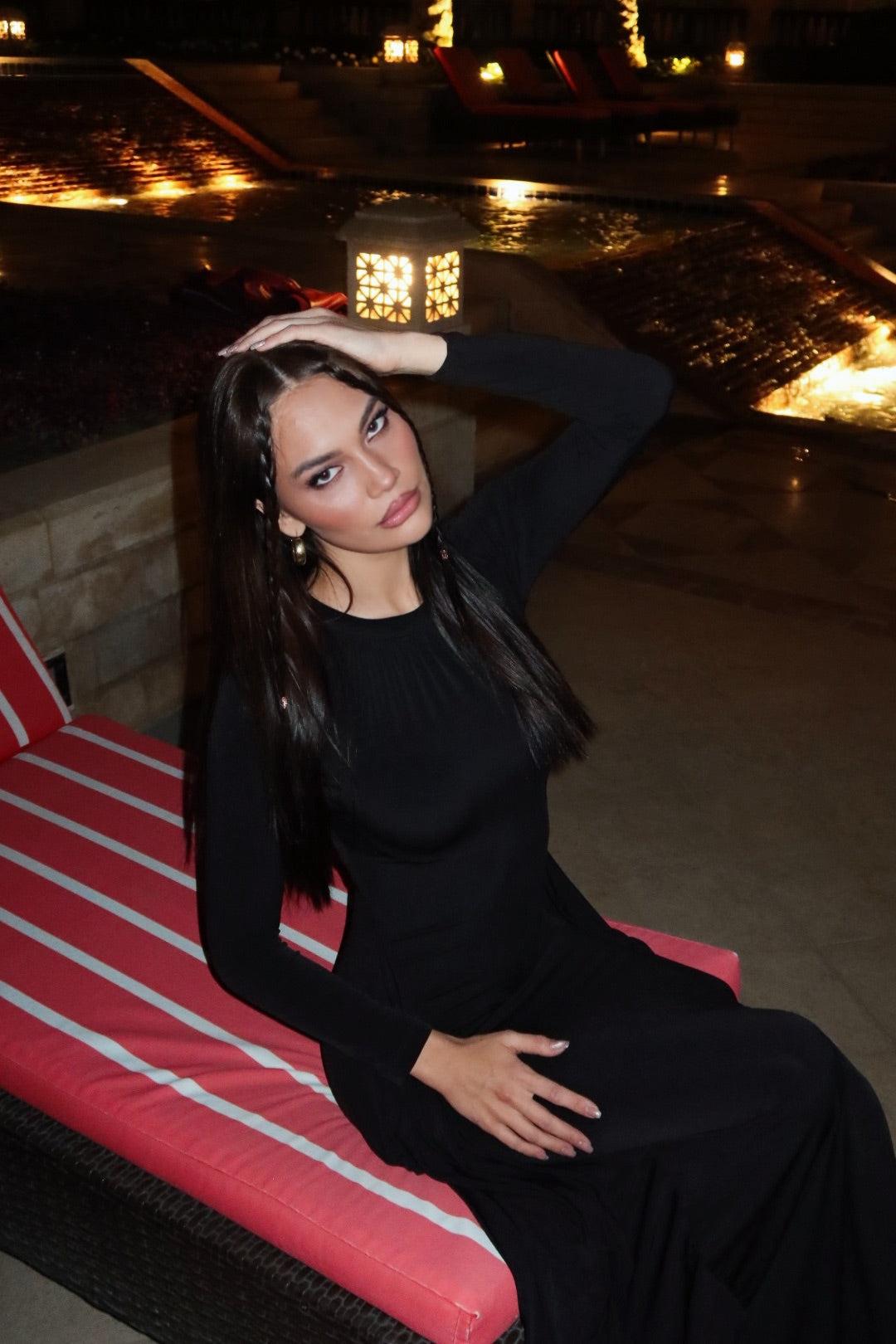 Long Dress With Black Double Slits