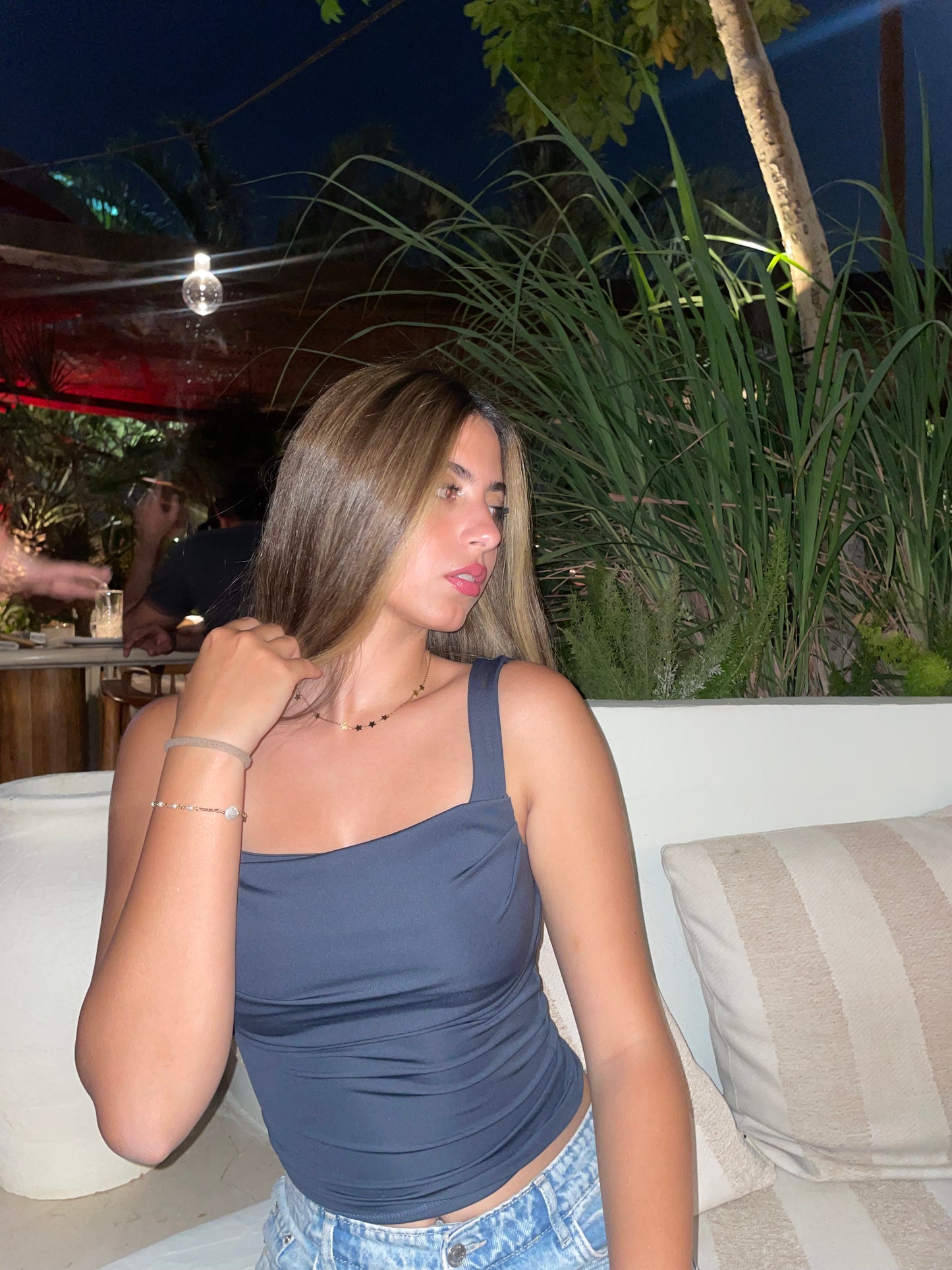 Gray  Crop Top Sleeveless