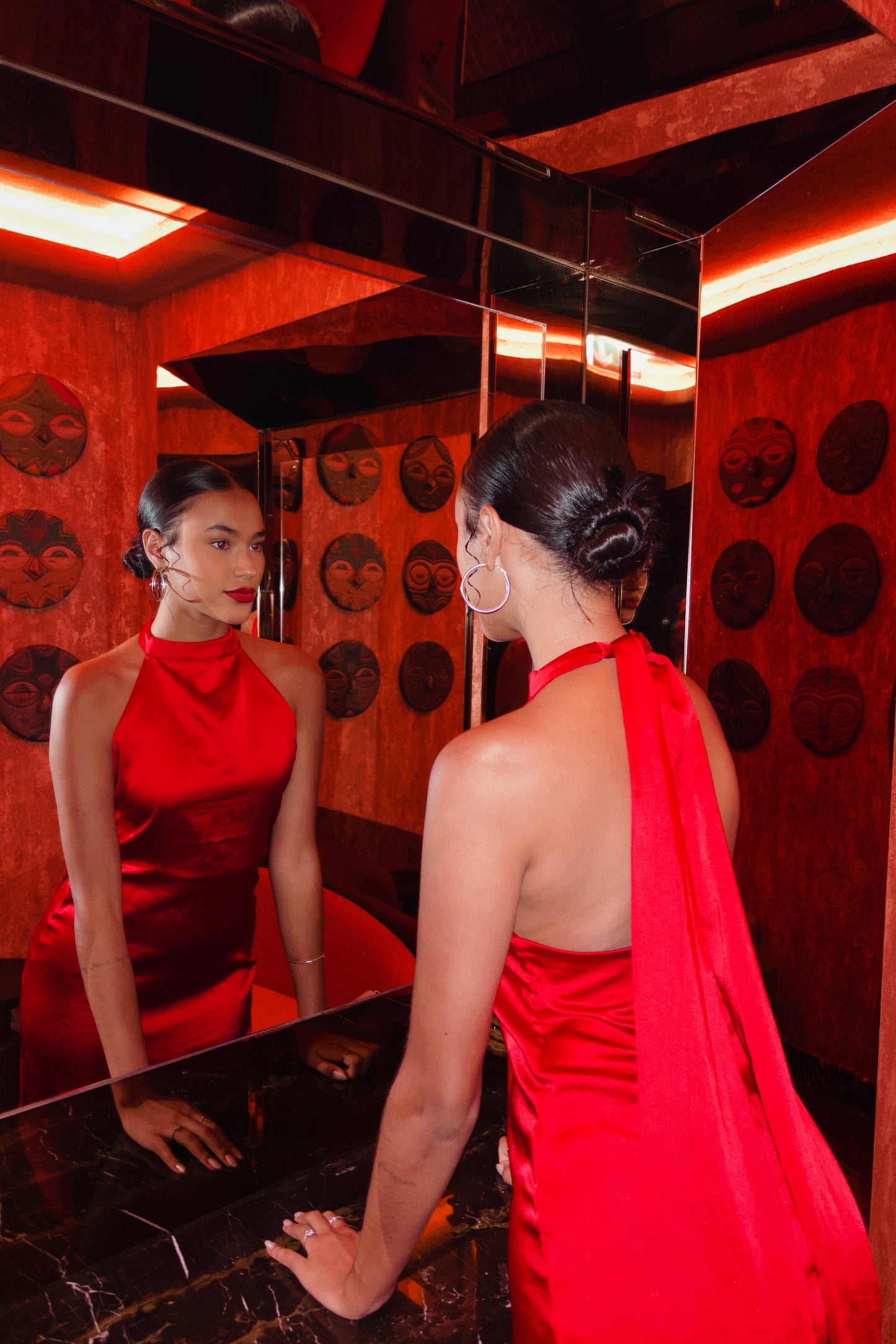 Red Satin Dress