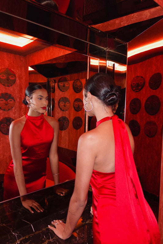 Red Satin Dress