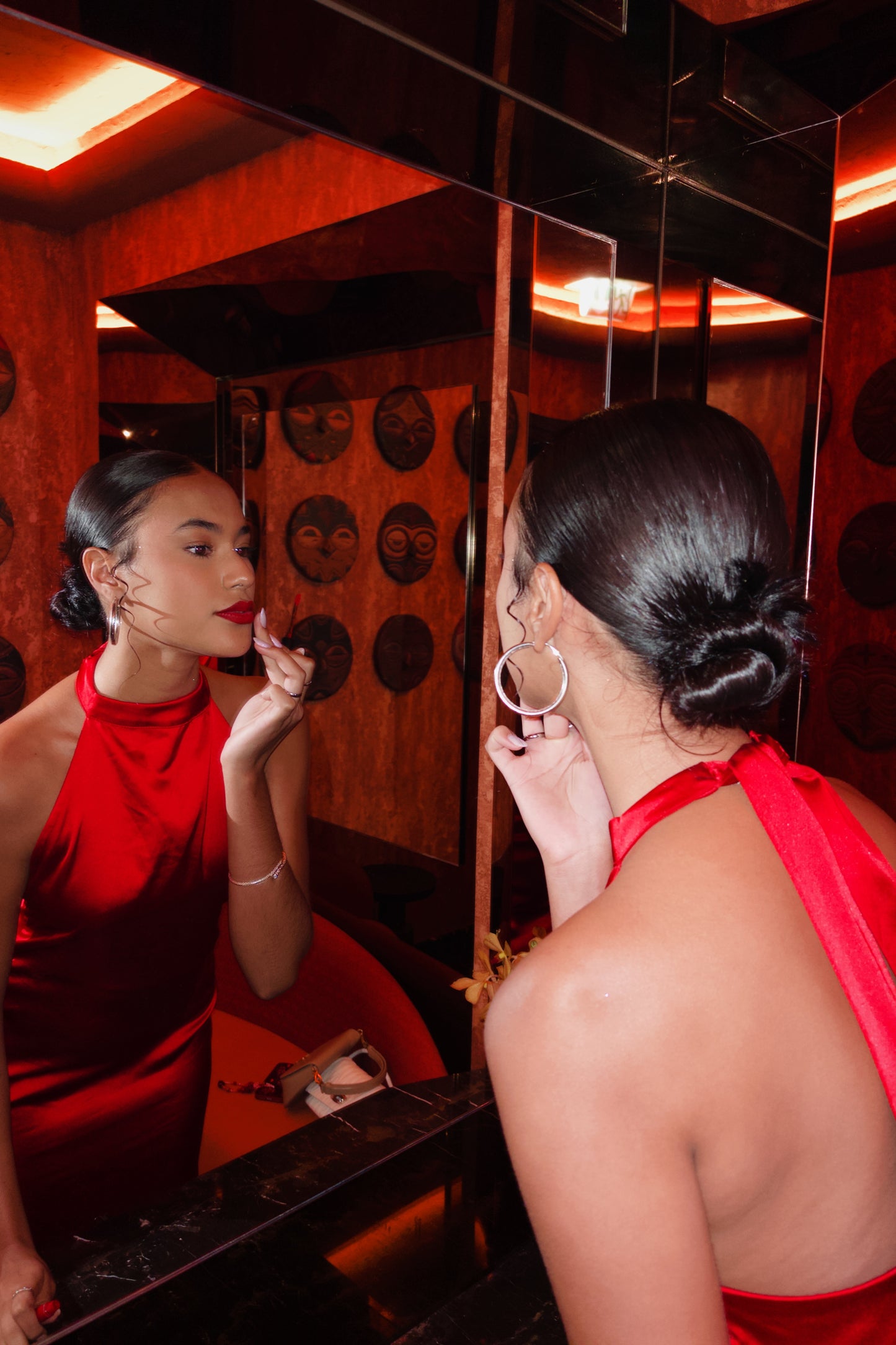 Red Satin Dress