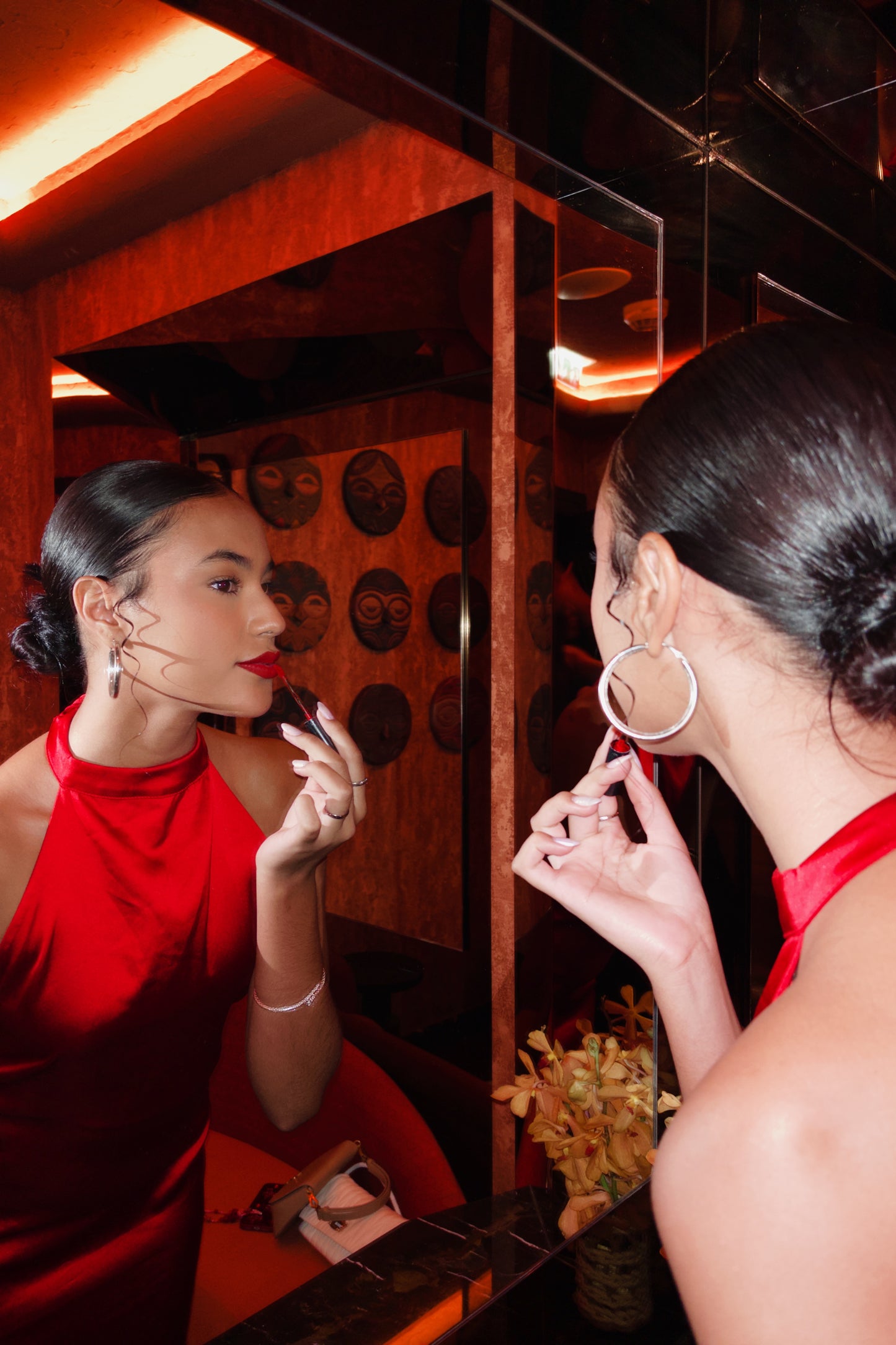 Red Satin Dress