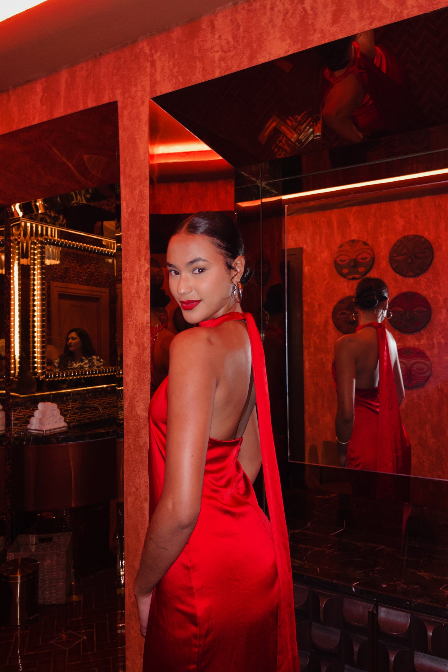 Red Satin Dress