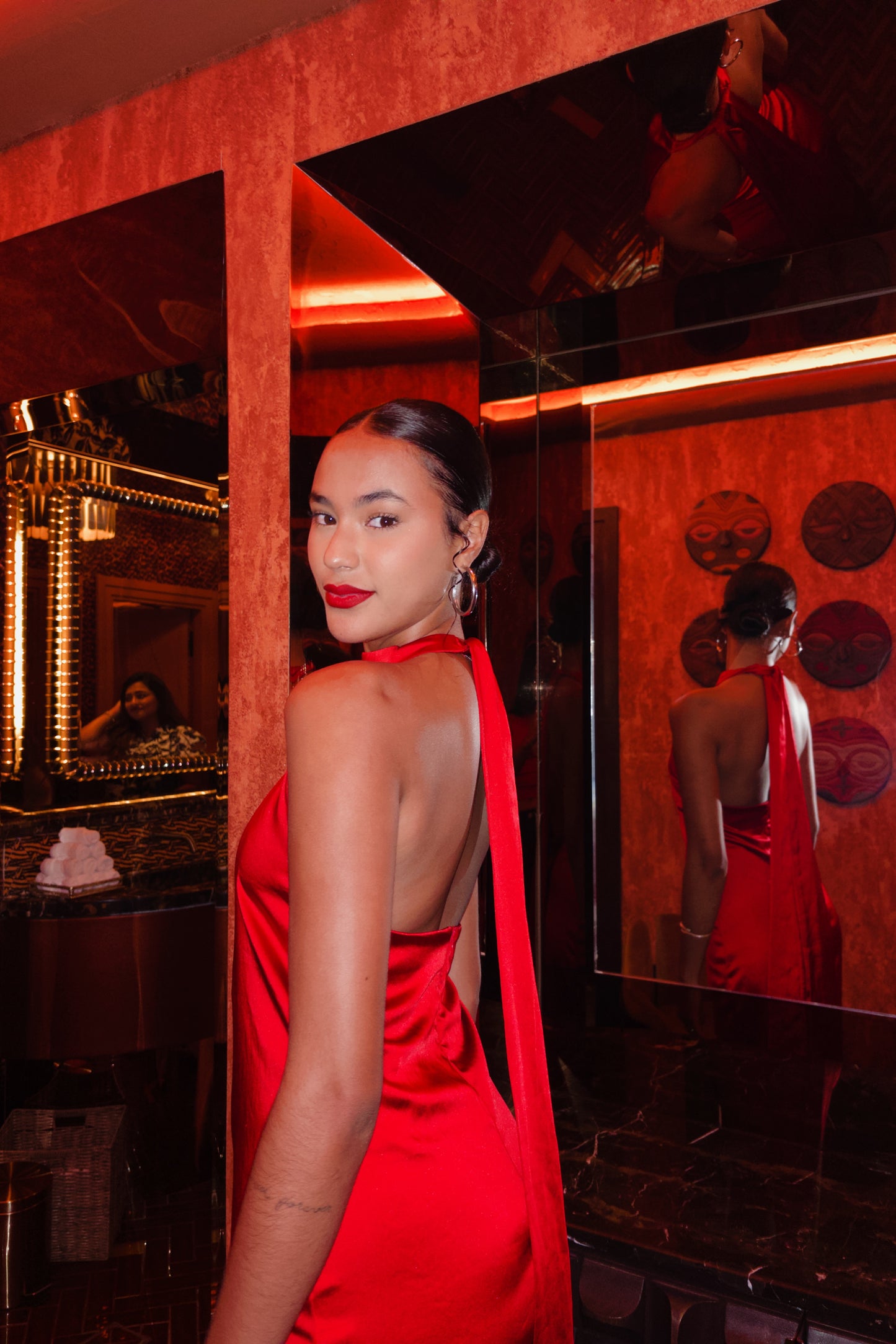 Red Satin Dress