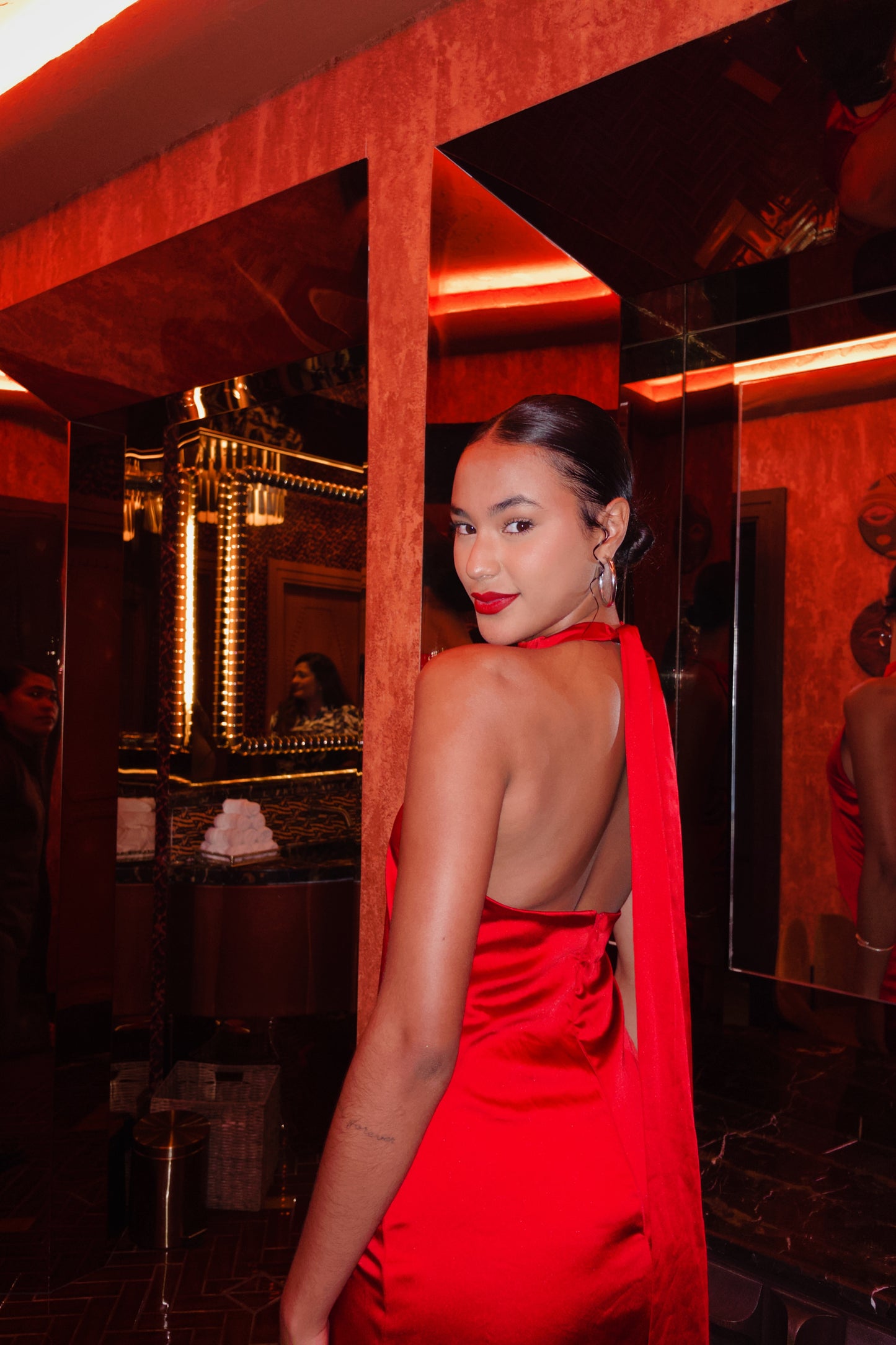 Red Satin Dress