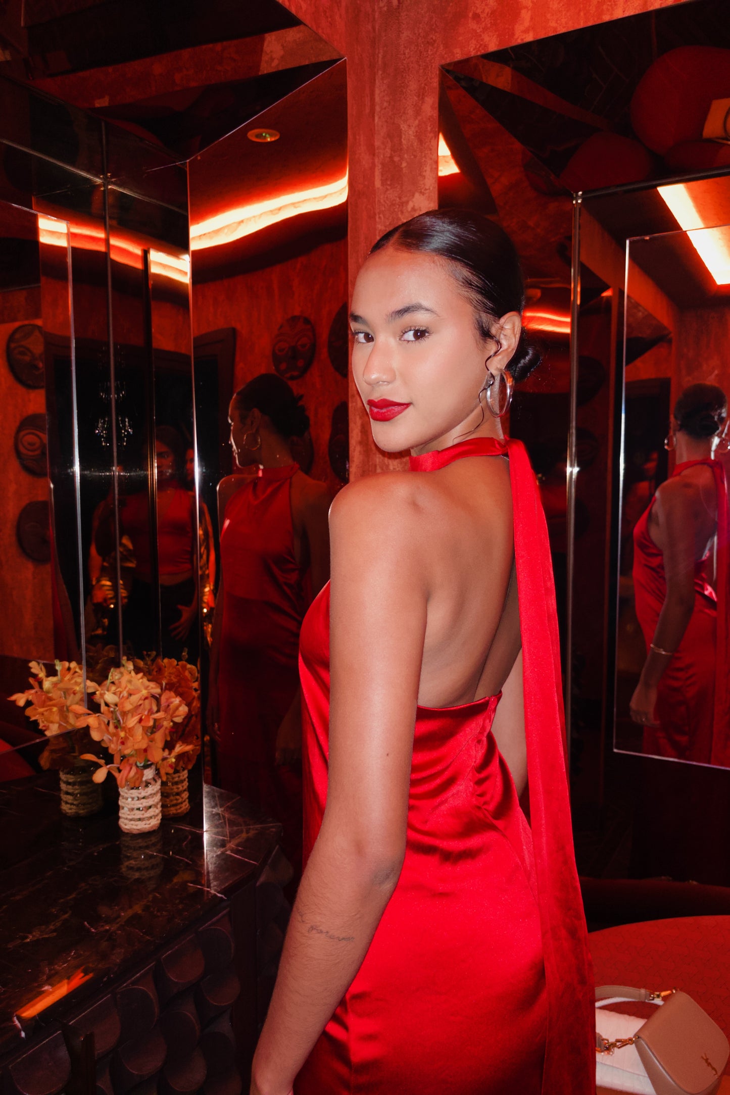 Red Satin Dress