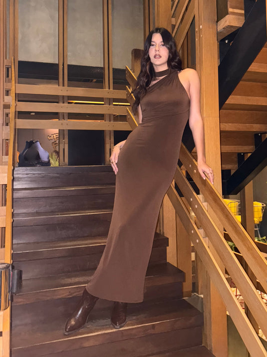 Brown Marcia Long Dress