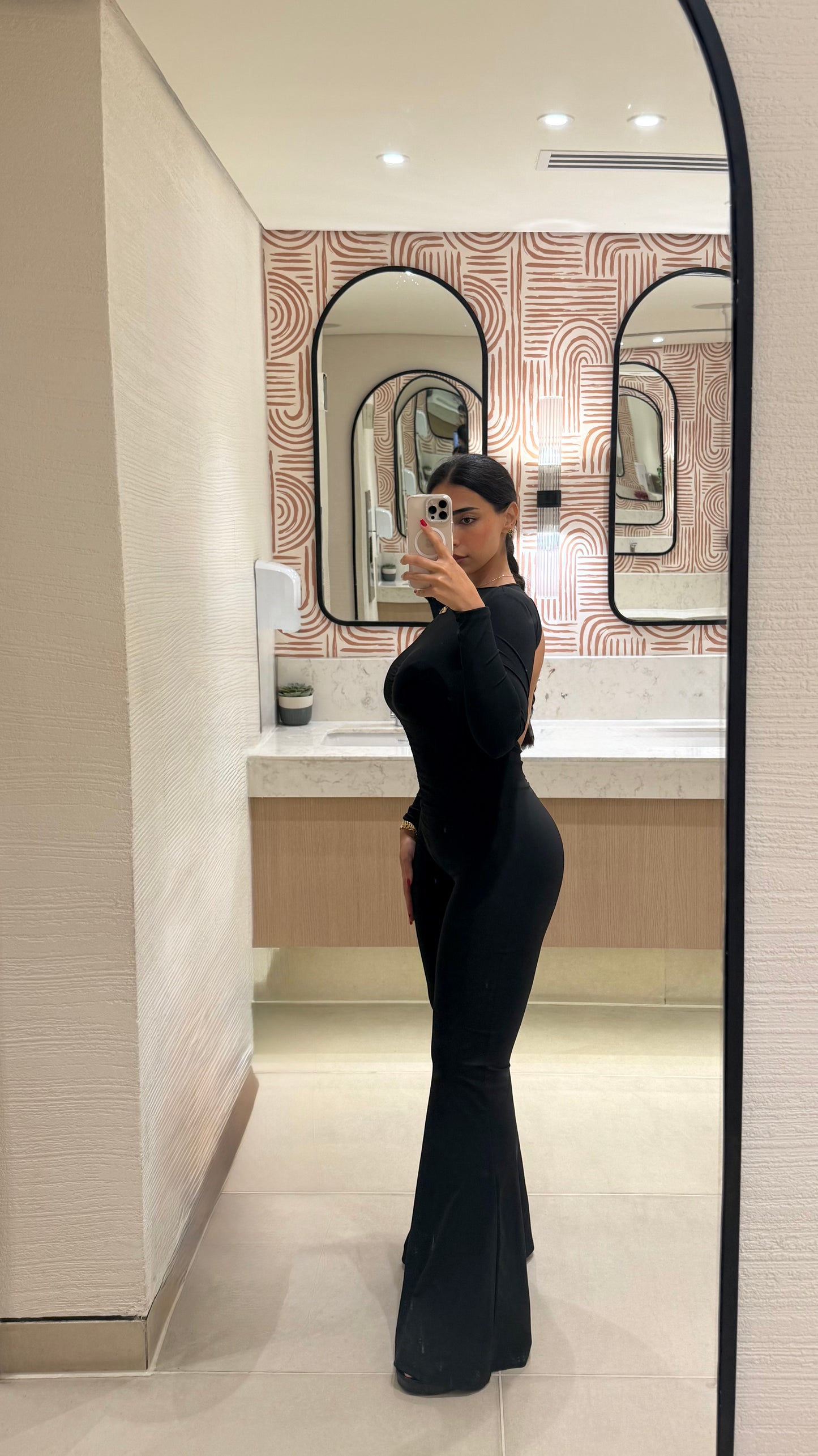 Pleated backless jumpsuit
