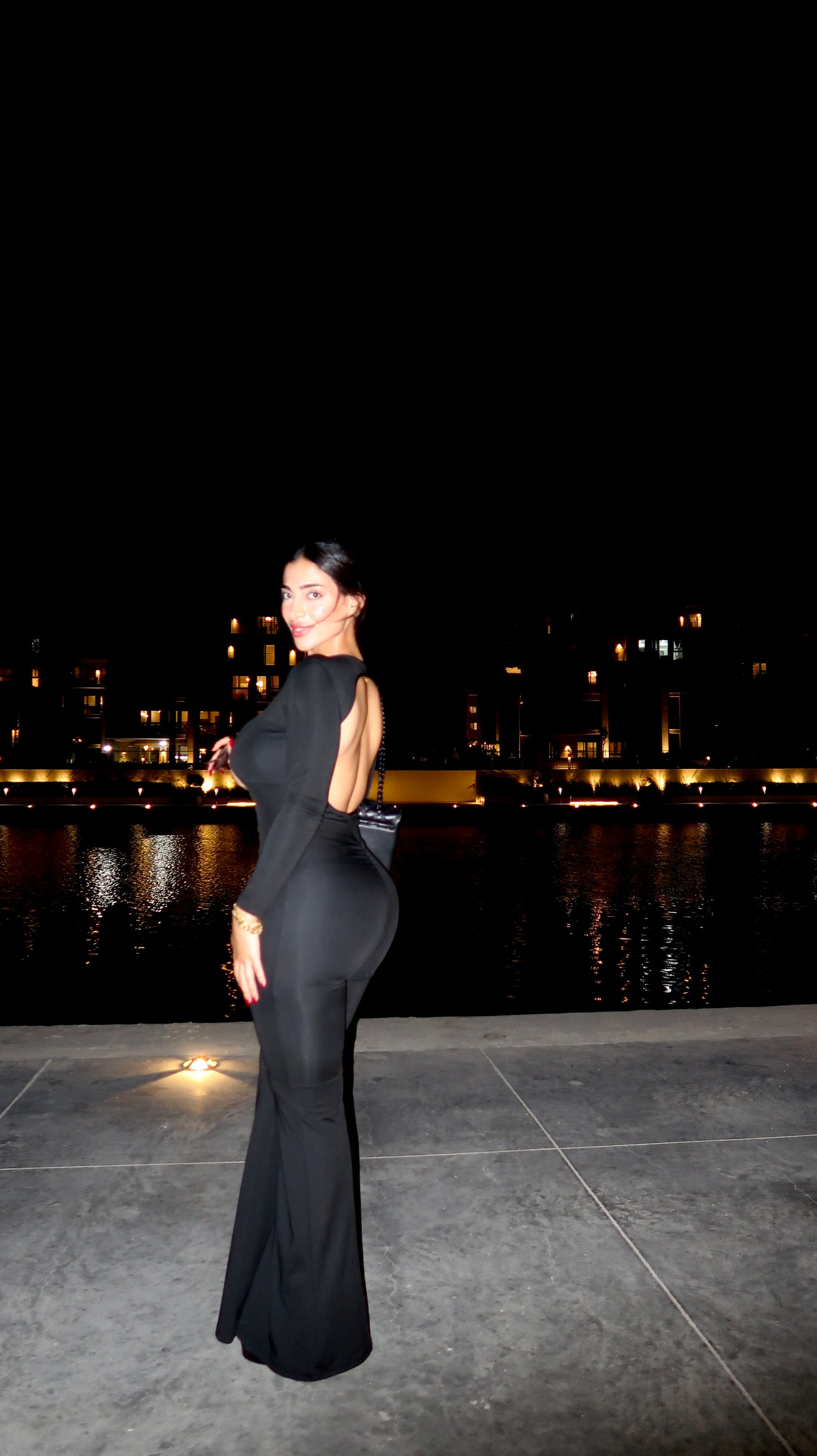 Pleated backless jumpsuit
