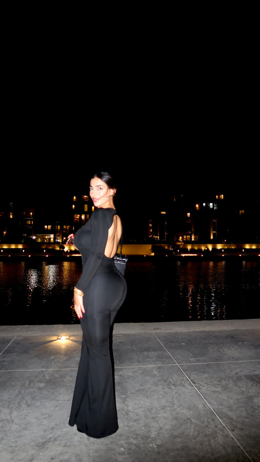 Pleated backless jumpsuit