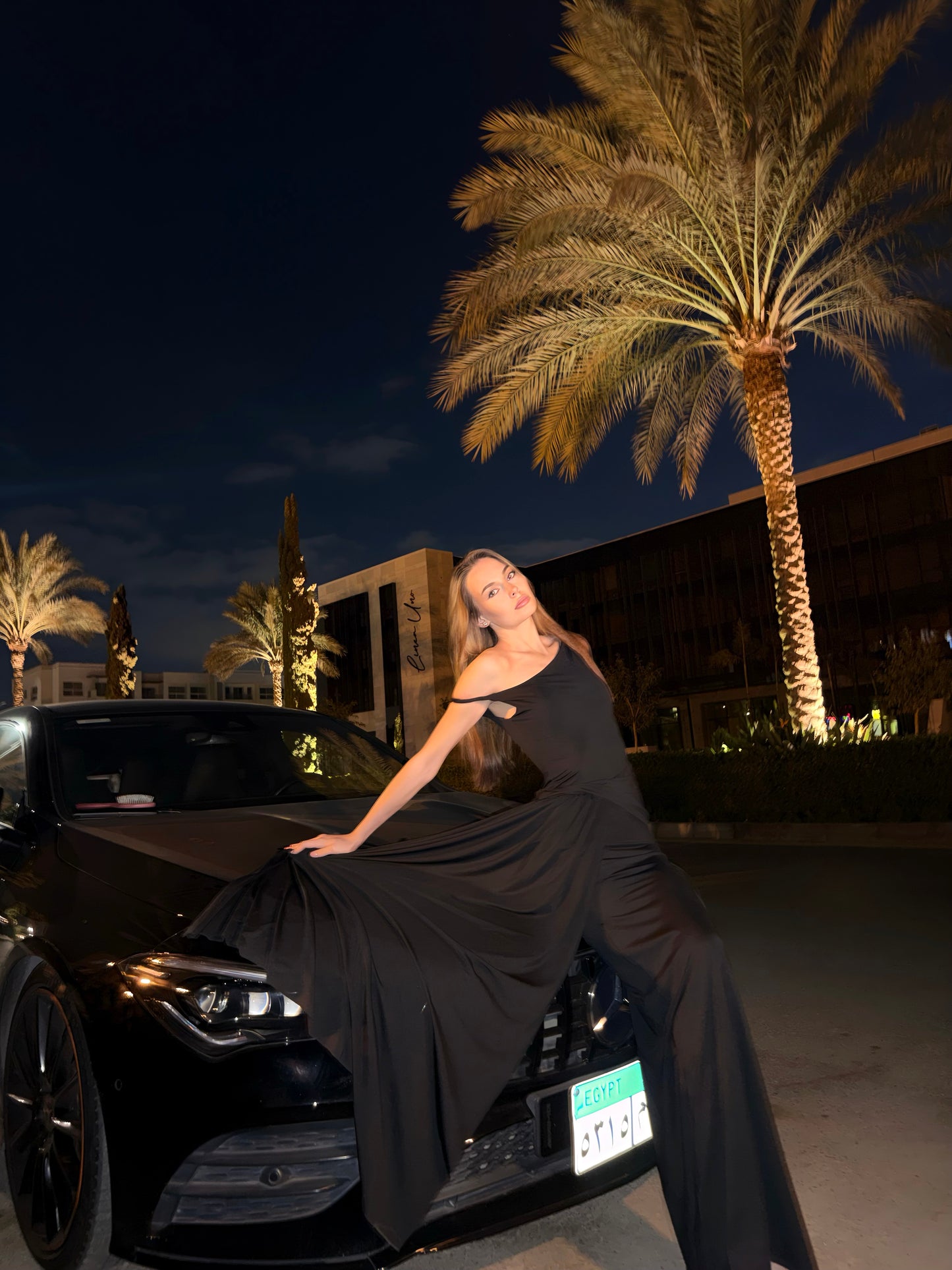 Black Strap Long Dress