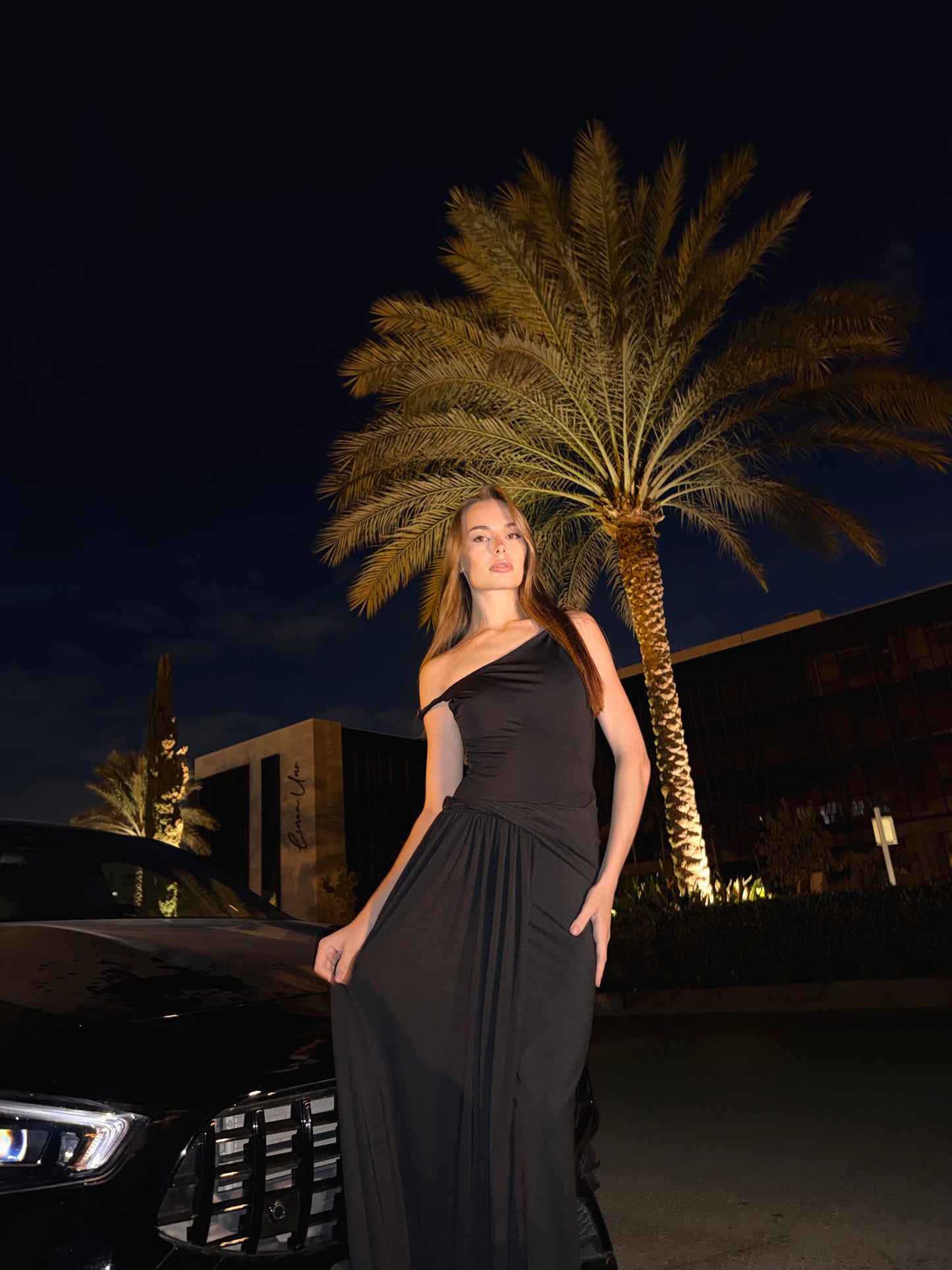 Black Strap Long Dress