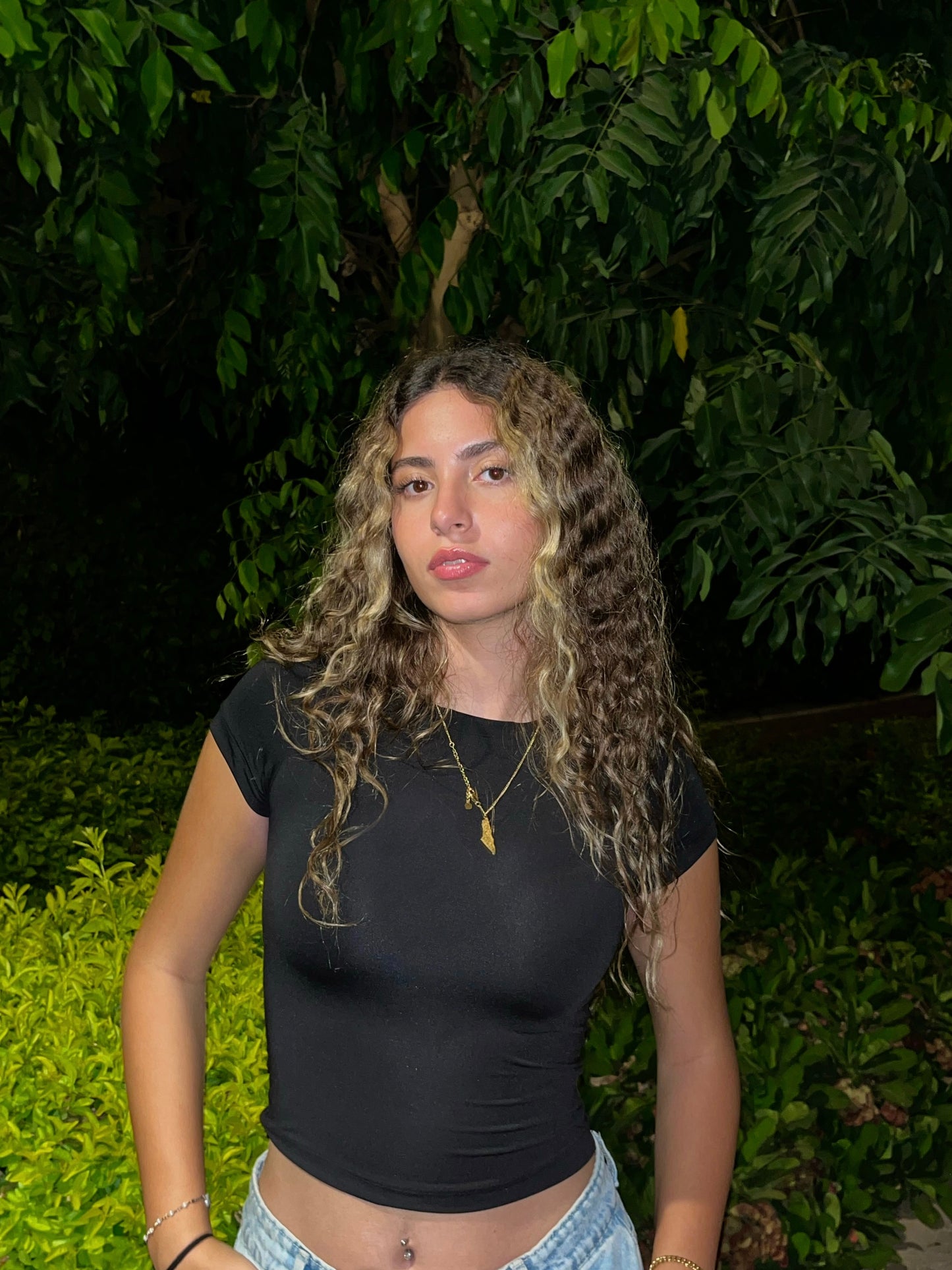Black - Short sleeve basic top