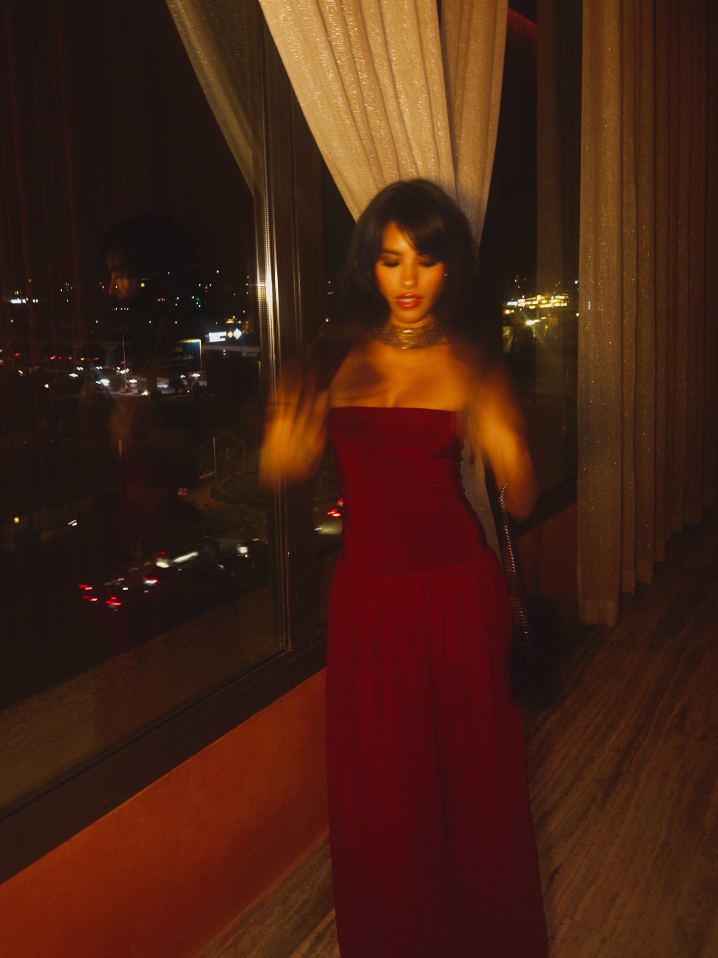 Burgundy Damson Long Dress