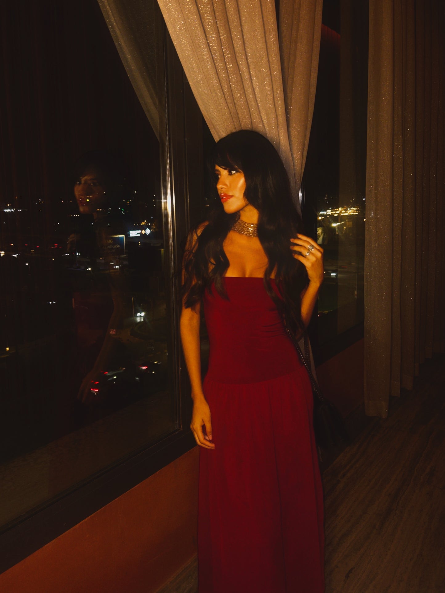 Burgundy Damson Long Dress