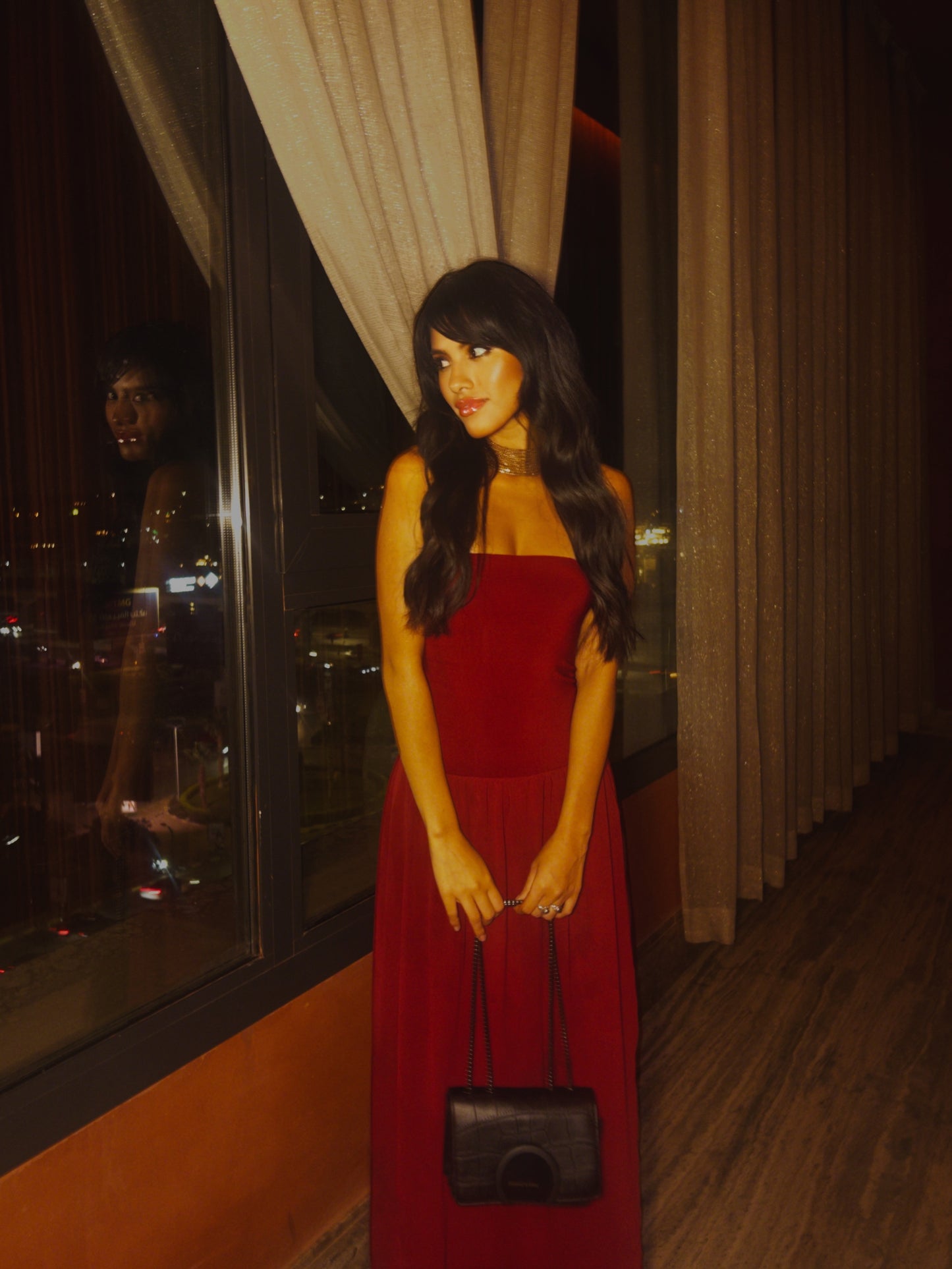 Burgundy Damson Long Dress