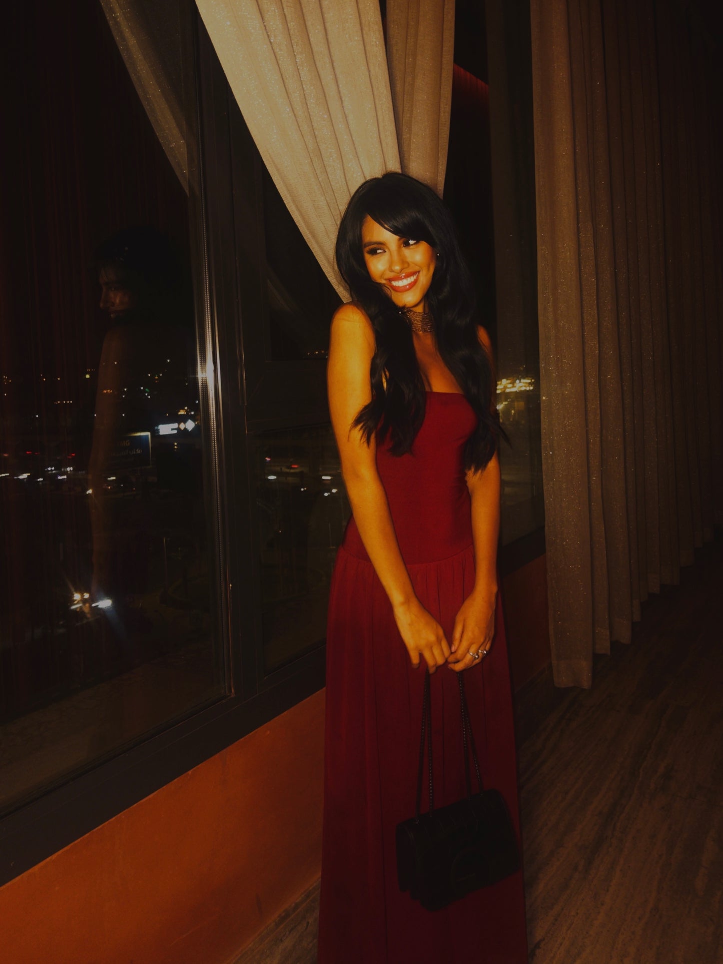 Burgundy Damson Long Dress