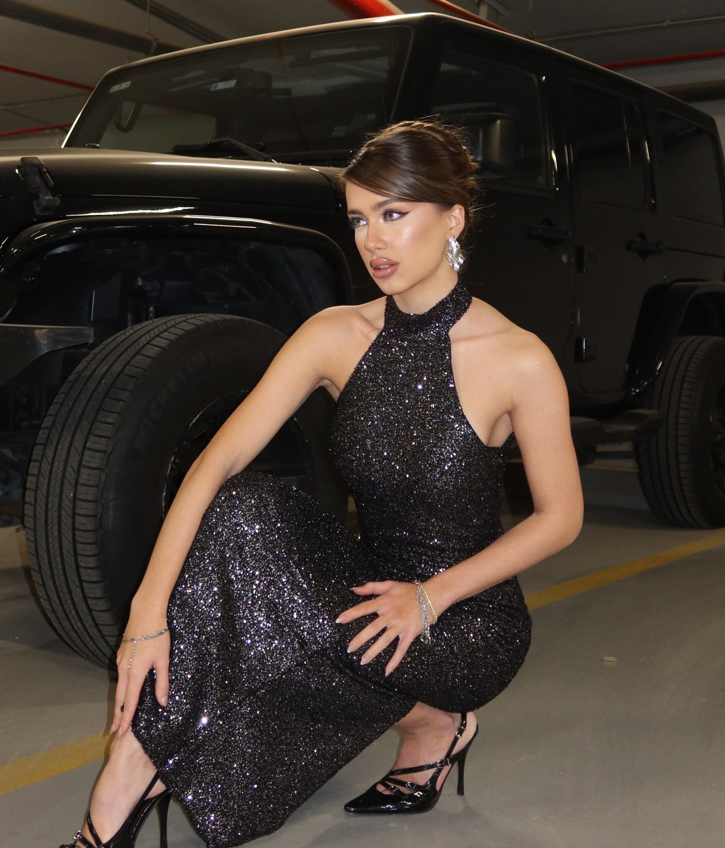 Black Shion Sequined Dress