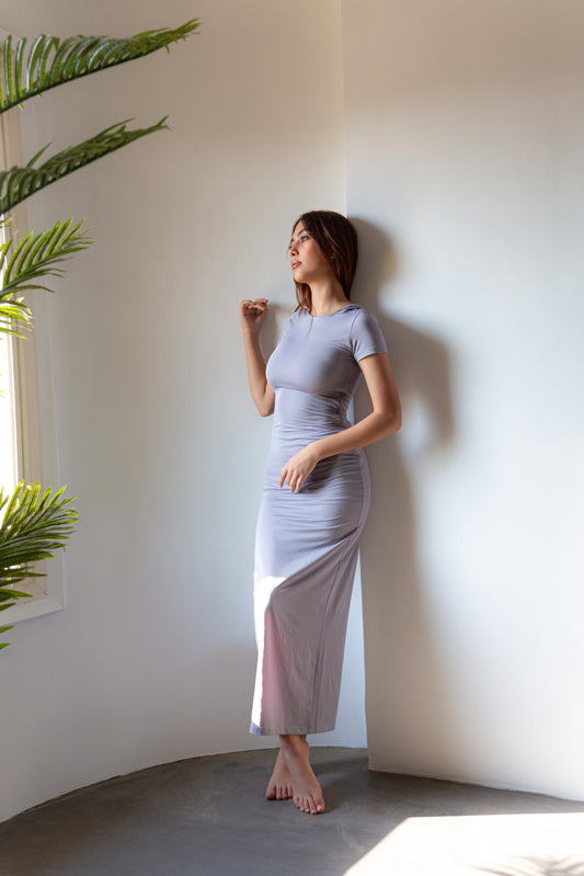 Gray DRESS - short sleeves