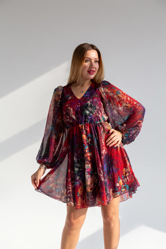 Red Chiffon Dress