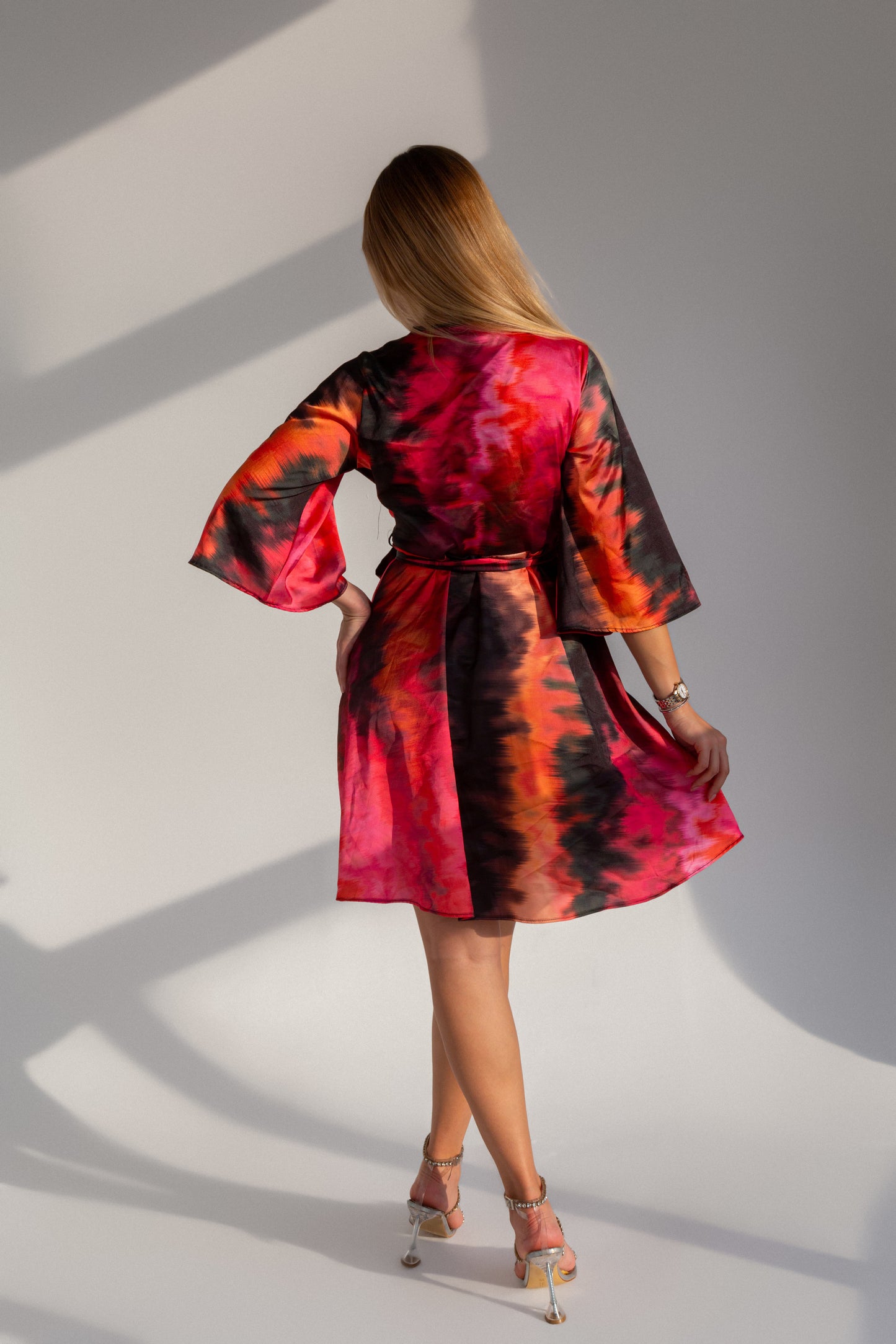 DOUBLE BREASTED SATİN DRESS