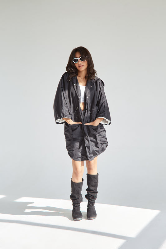 Black Jacket - Fleece Lined Waterproof Fabric