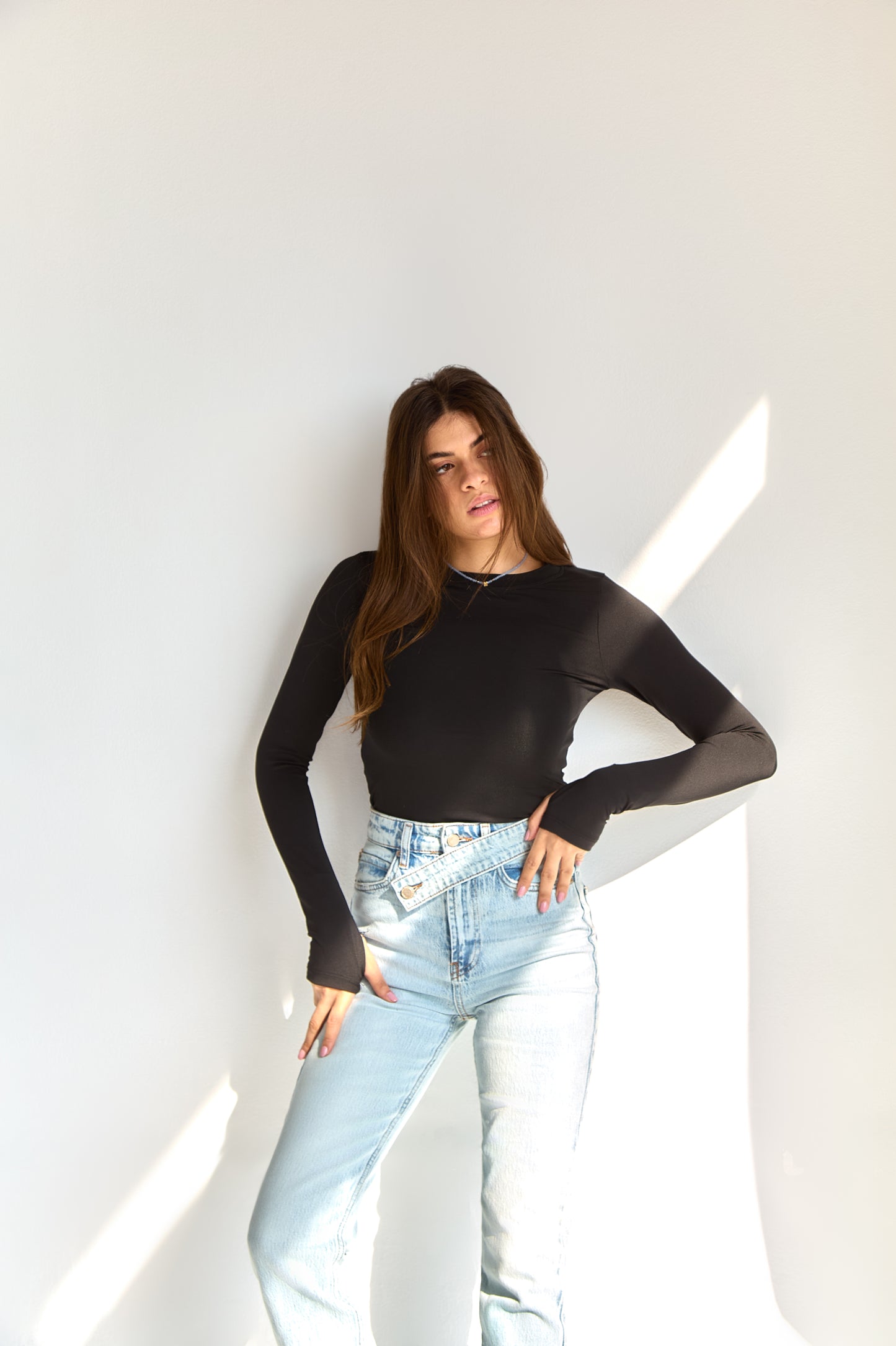 black - long sleeve basic top