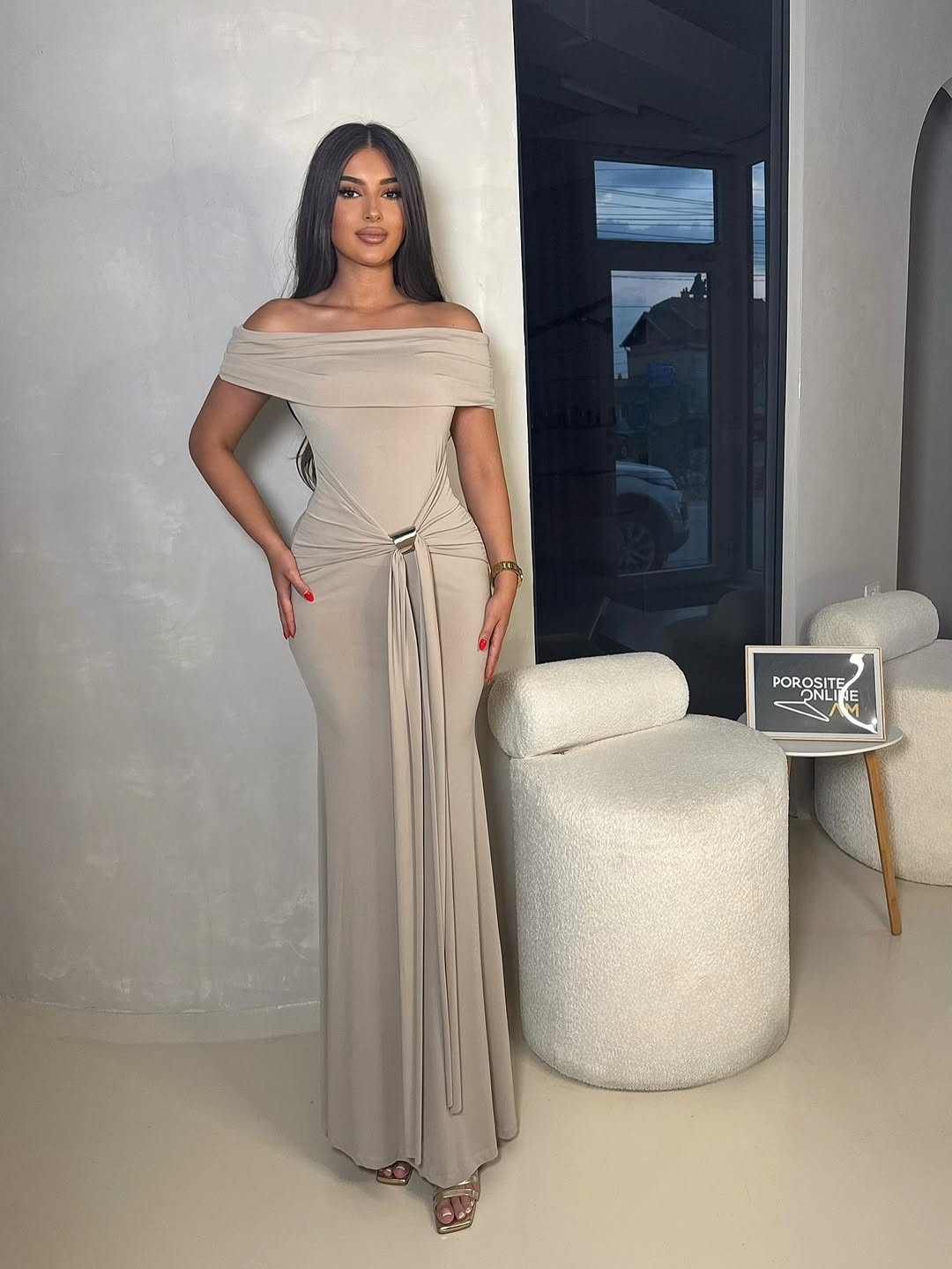 Beige Allayia Long Dress