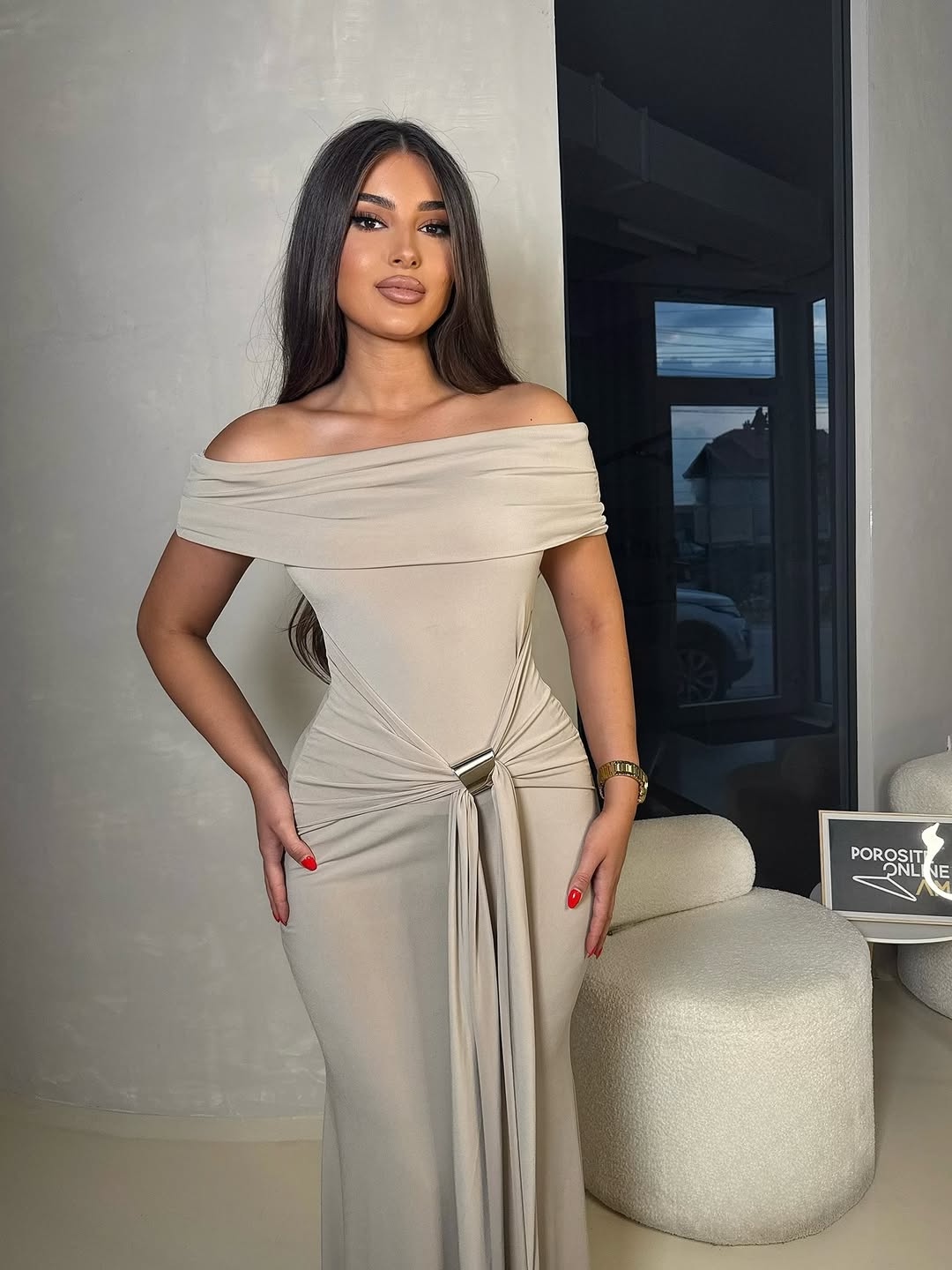 Beige Allayia Long Dress