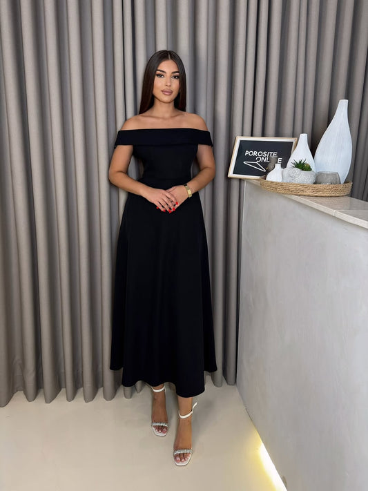 Black Madonna Collar Dress