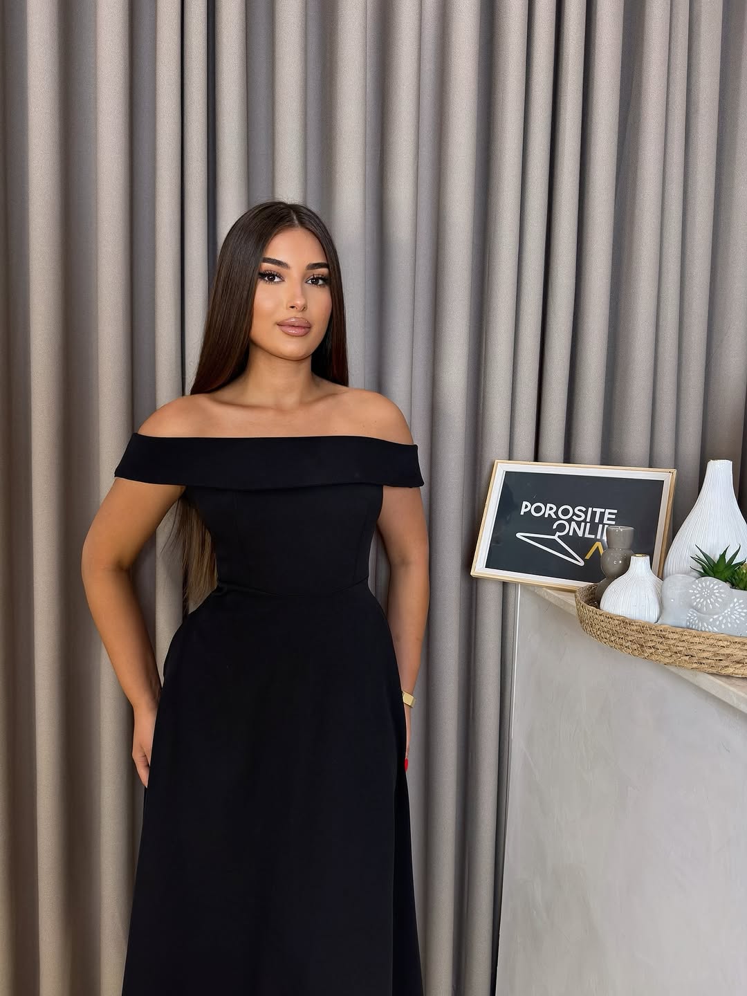 Black Madonna Collar Dress