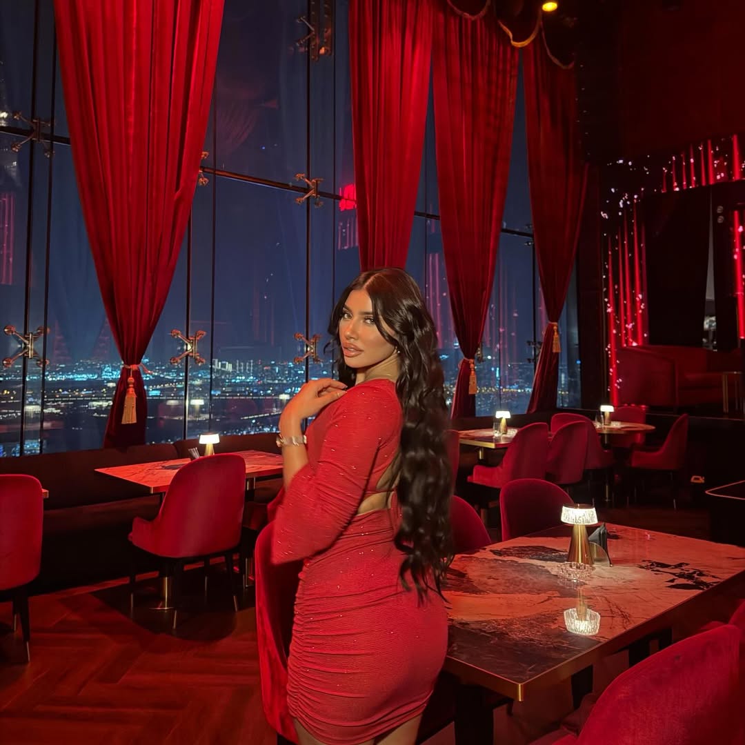 Red Spanish Sleeve Gathered Mini Dress