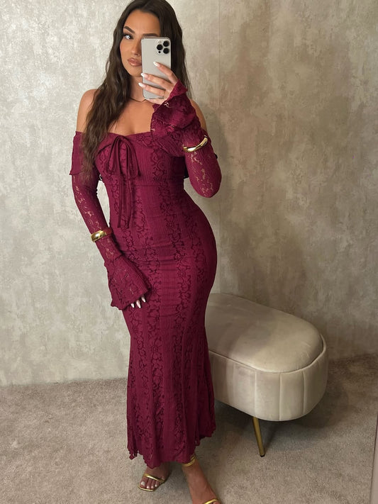 Burgundy Maya Strapless Dress