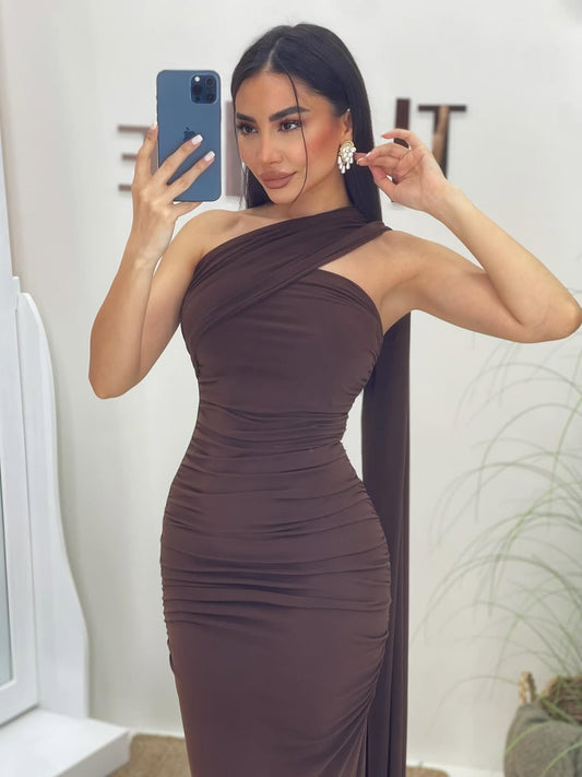 Brown Coraline Multi-Type Tie Dress