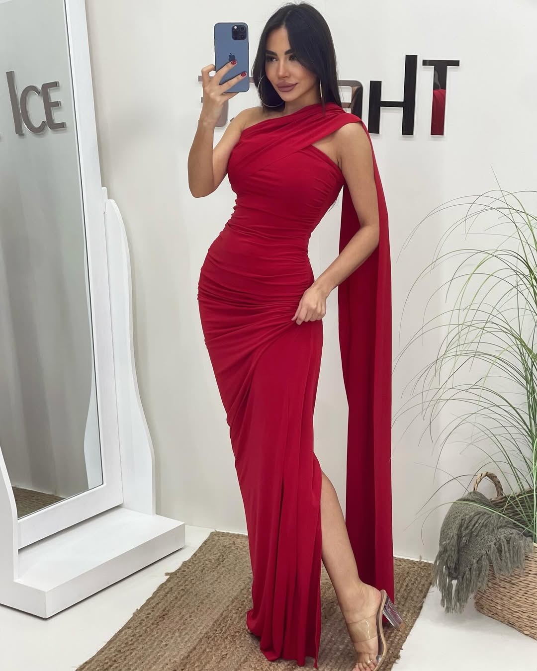 Red  Coraline Tie Dress